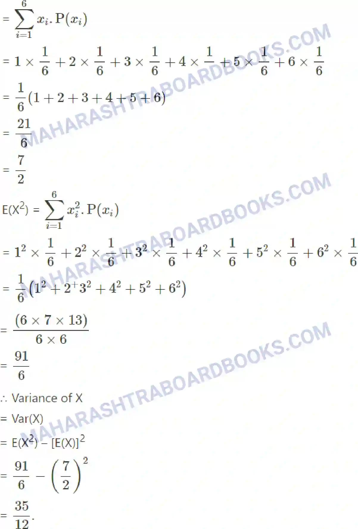 Maharashtra Board Solution Class-12 Mathematics+&+Statistics-2+(Commerce) Probability Distributions Image 12