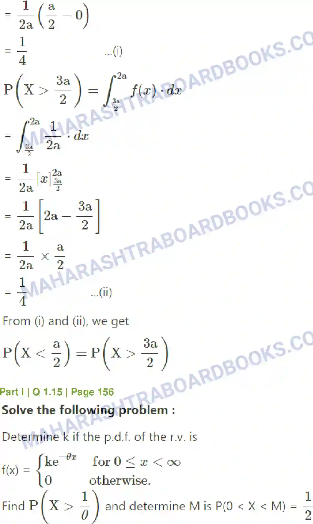 Maharashtra Board Solution Class-12 Mathematics+&+Statistics-2+(Commerce) Probability Distributions Image 122