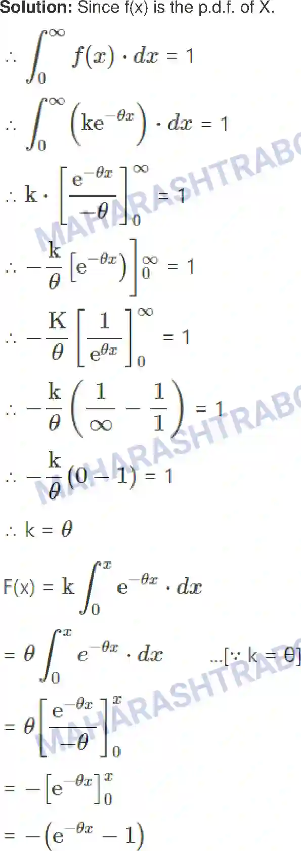 Maharashtra Board Solution Class-12 Mathematics+&+Statistics-2+(Commerce) Probability Distributions Image 123