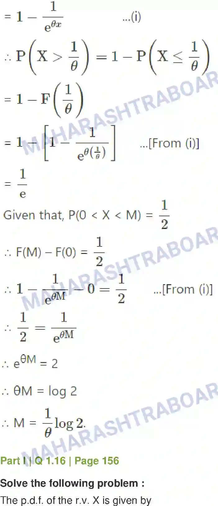 Maharashtra Board Solution Class-12 Mathematics+&+Statistics-2+(Commerce) Probability Distributions Image 124