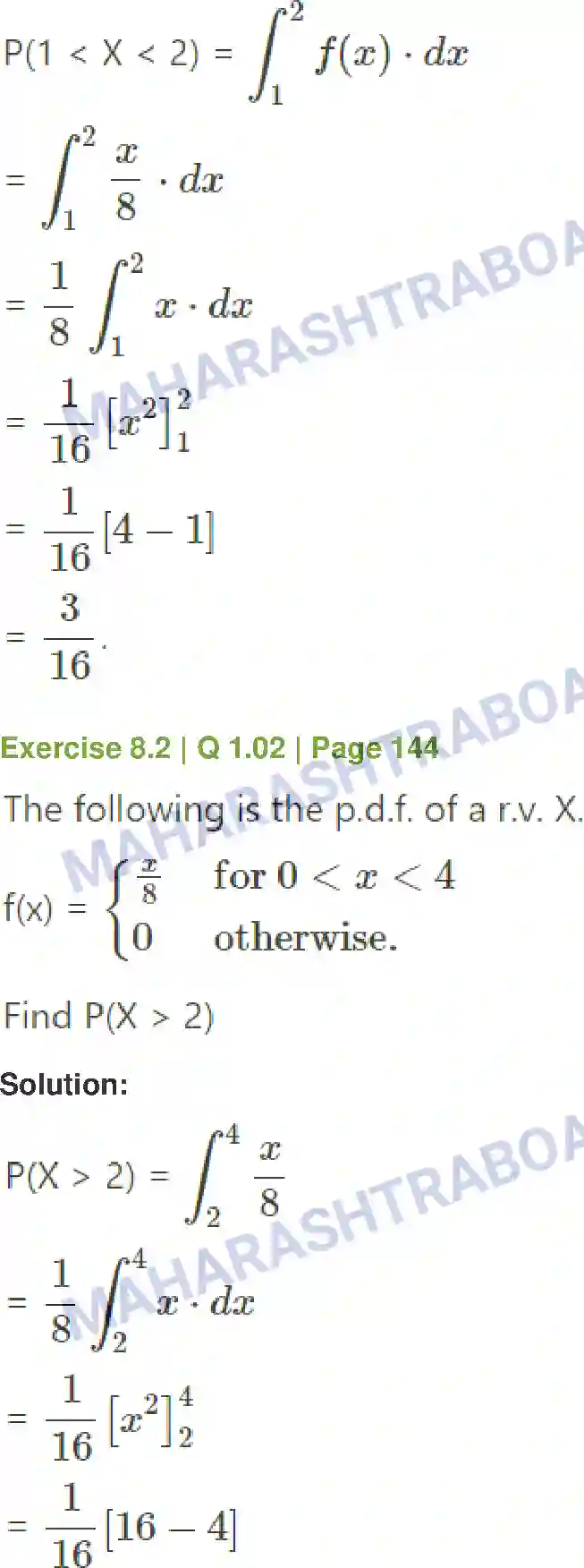 Maharashtra Board Solution Class-12 Mathematics+&+Statistics-2+(Commerce) Probability Distributions Image 23