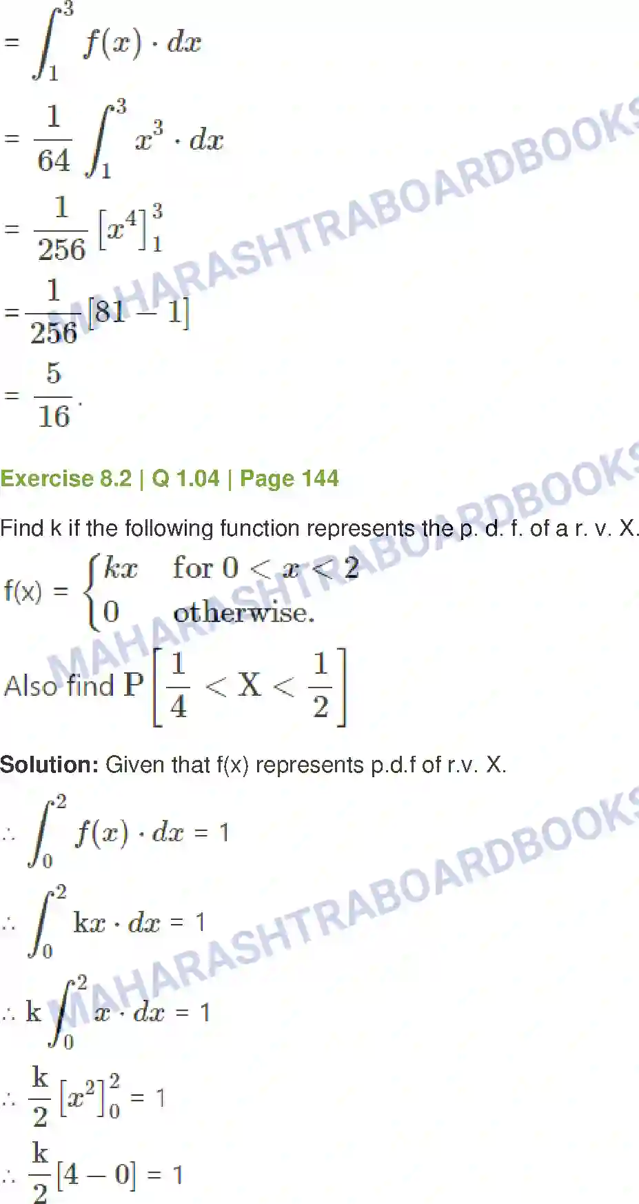 Maharashtra Board Solution Class-12 Mathematics+&+Statistics-2+(Commerce) Probability Distributions Image 26