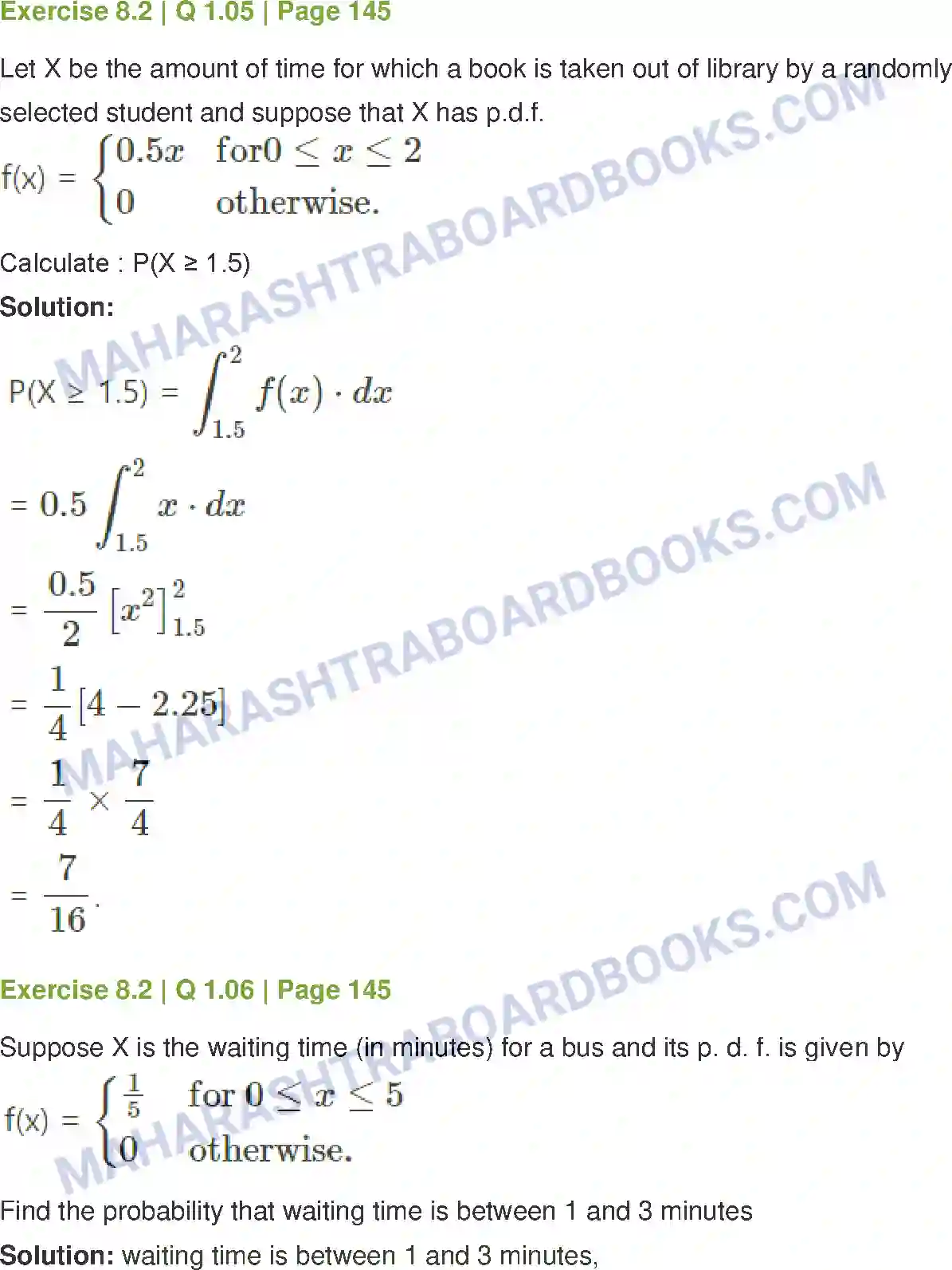 Maharashtra Board Solution Class-12 Mathematics+&+Statistics-2+(Commerce) Probability Distributions Image 31