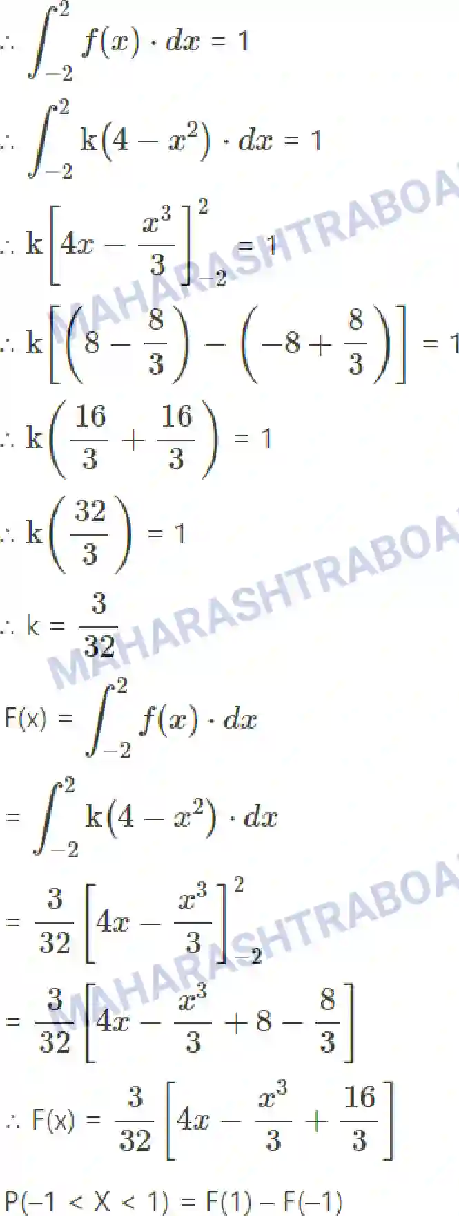 Maharashtra Board Solution Class-12 Mathematics+&+Statistics-2+(Commerce) Probability Distributions Image 35