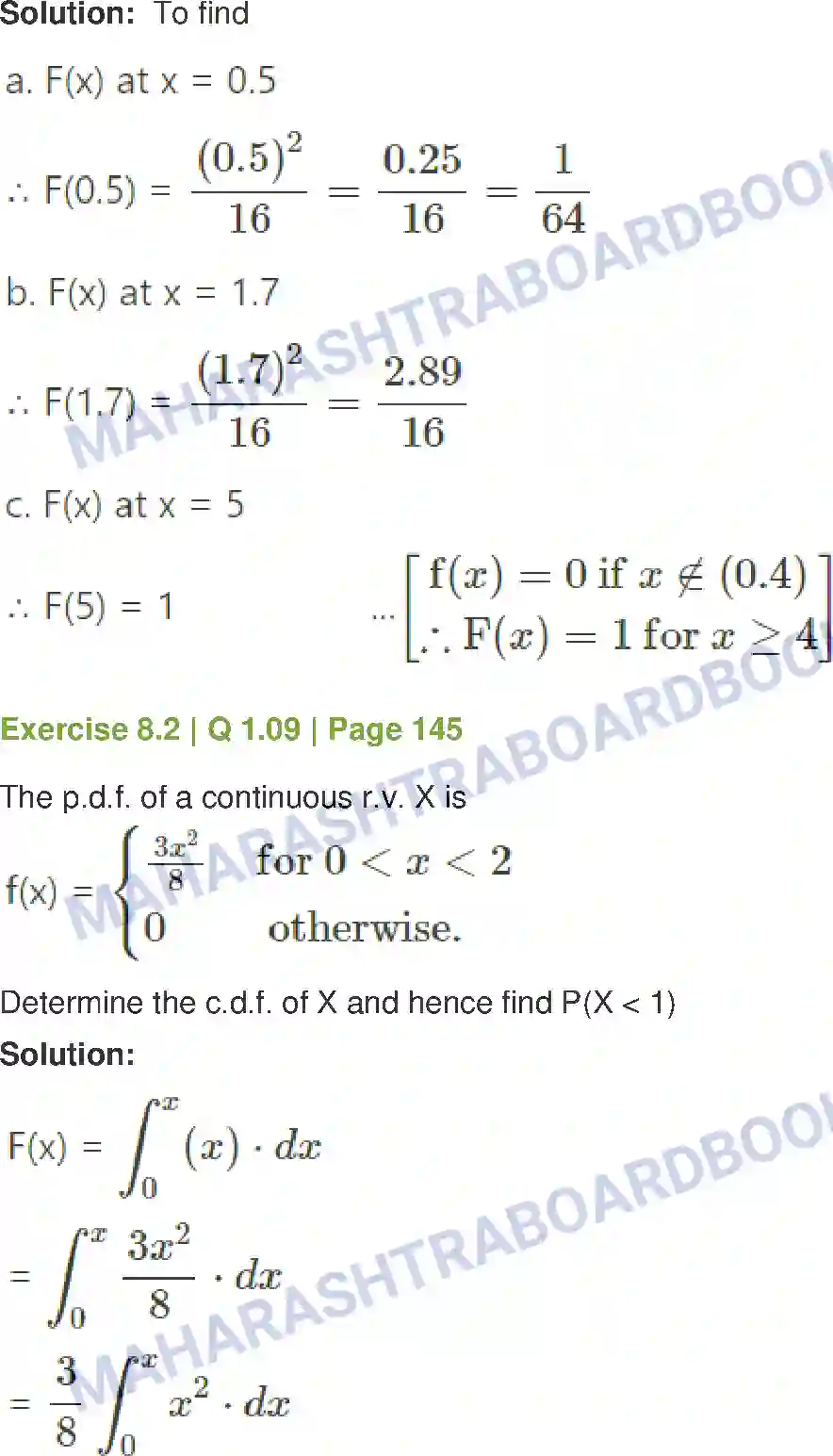 Maharashtra Board Solution Class-12 Mathematics+&+Statistics-2+(Commerce) Probability Distributions Image 39