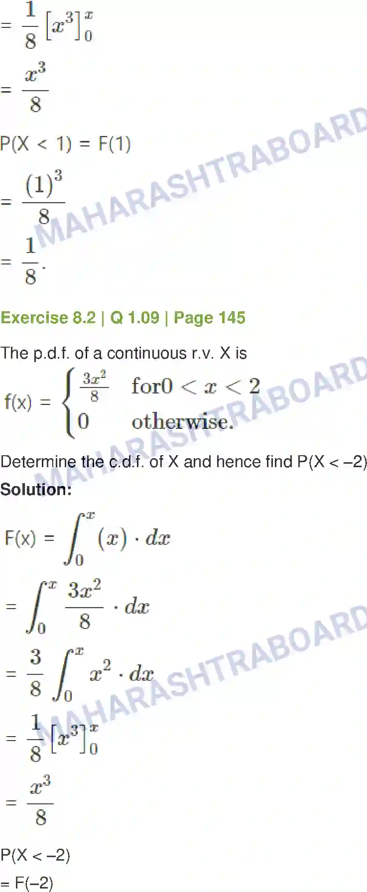 Maharashtra Board Solution Class-12 Mathematics+&+Statistics-2+(Commerce) Probability Distributions Image 40