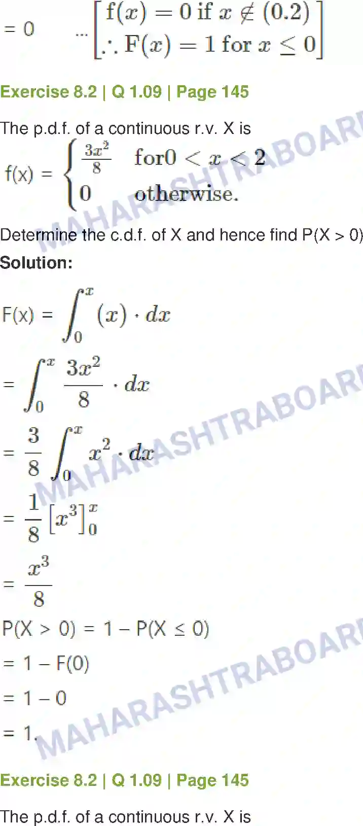 Maharashtra Board Solution Class-12 Mathematics+&+Statistics-2+(Commerce) Probability Distributions Image 41