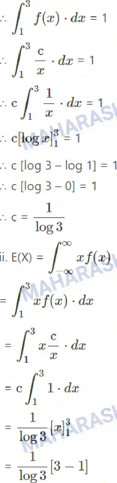 Maharashtra Board Solution Class-12 Mathematics+&+Statistics-2+(Commerce) Probability Distributions Image 43