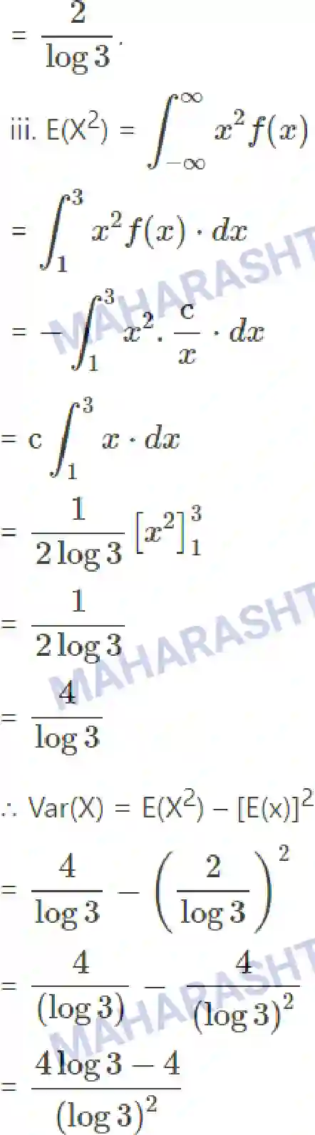 Maharashtra Board Solution Class-12 Mathematics+&+Statistics-2+(Commerce) Probability Distributions Image 44