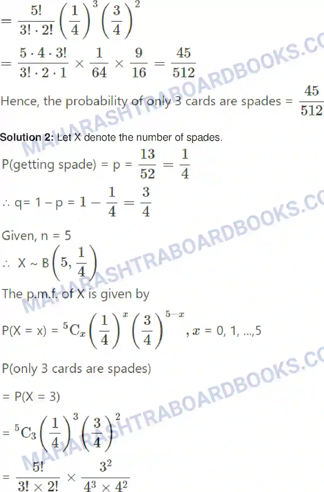 Maharashtra Board Solution Class-12 Mathematics+&+Statistics-2+(Commerce) Probability Distributions Image 53