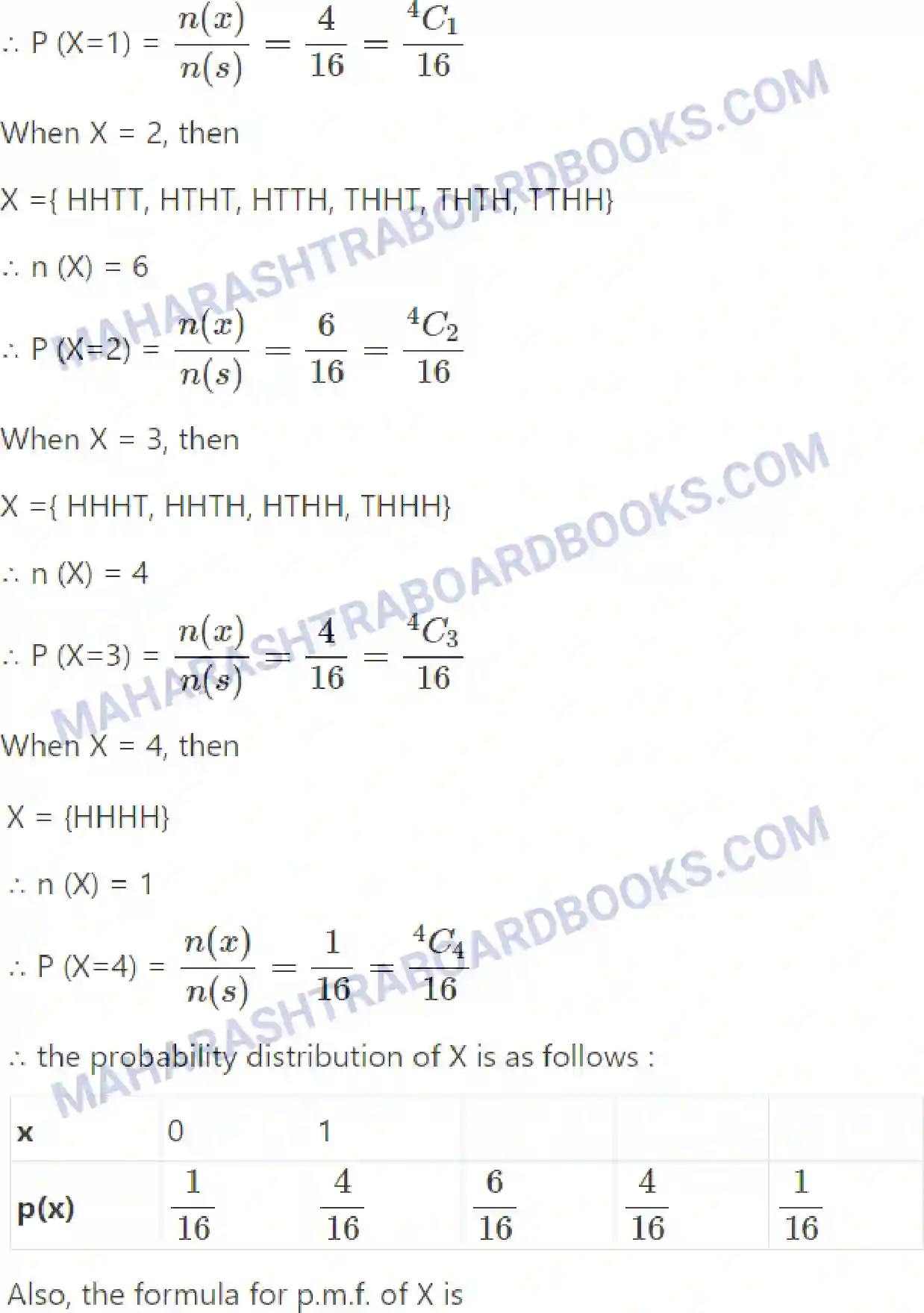 Maharashtra Board Solution Class-12 Mathematics+&+Statistics-2+(Commerce) Probability Distributions Image 97