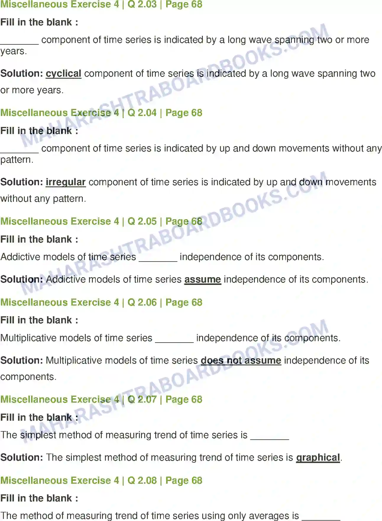 Maharashtra Board Solution Class-12 Mathematics+&+Statistics-2+(Commerce) Time Series Image 14