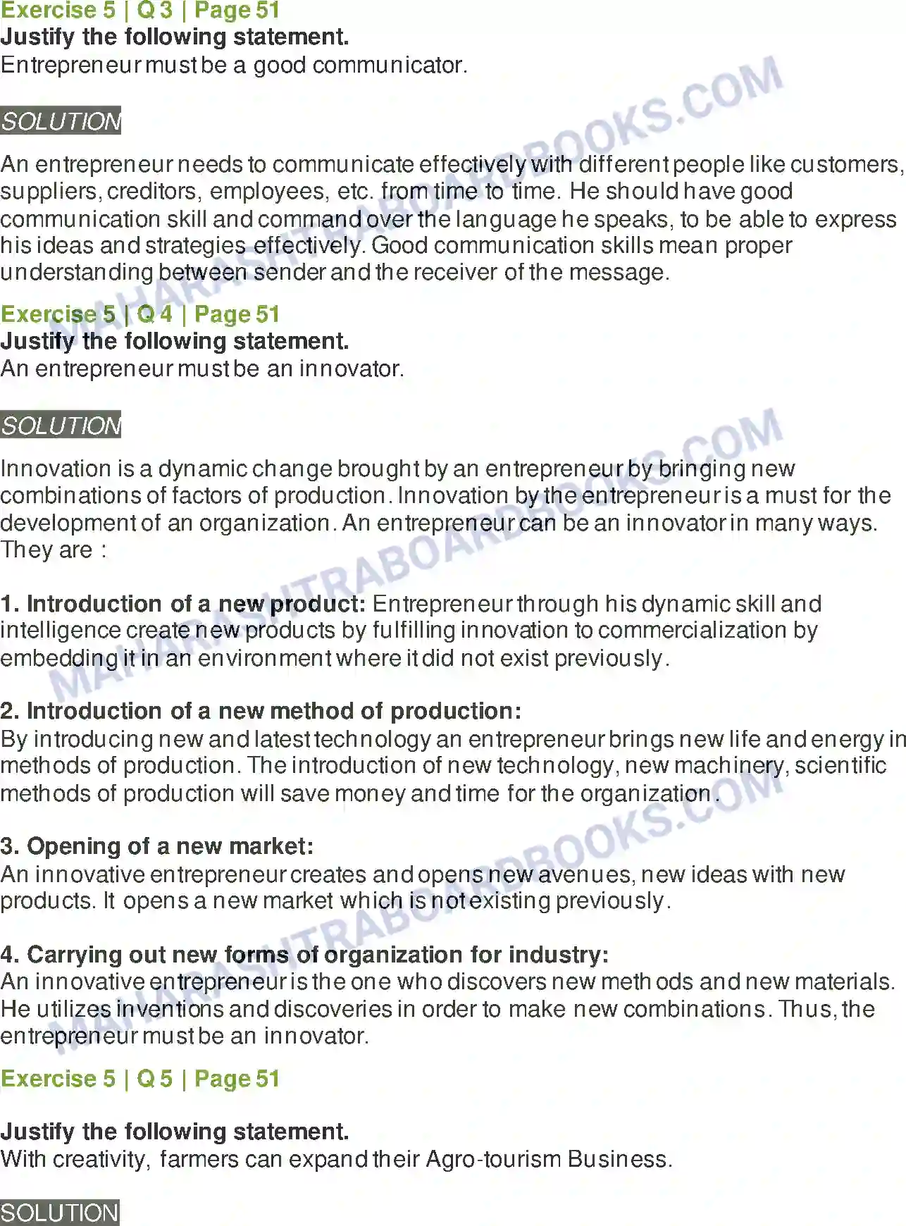 Maharashtra Board Solution Class-12 Organisation+of+Commerce+&+Management Entrepreneurship Development Image 14