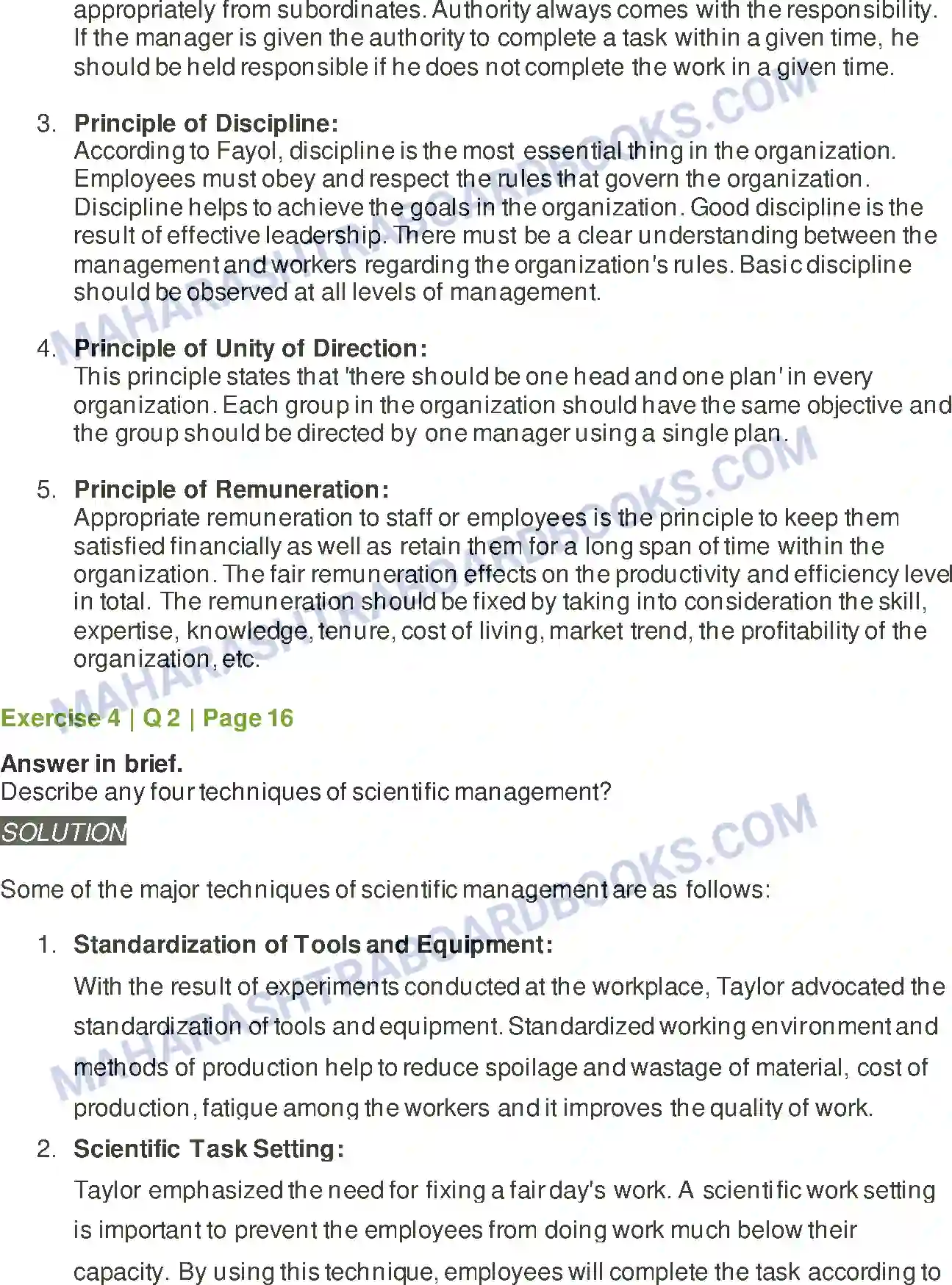 Maharashtra Board Solution Class-12 Organisation+of+Commerce+&+Management Principles of Management Image 10