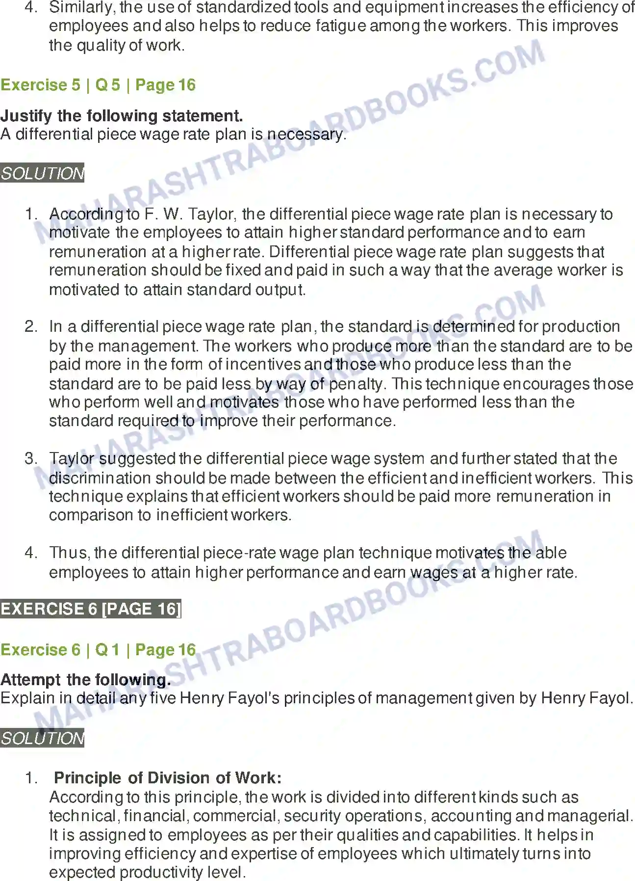 Maharashtra Board Solution Class-12 Organisation+of+Commerce+&+Management Principles of Management Image 14