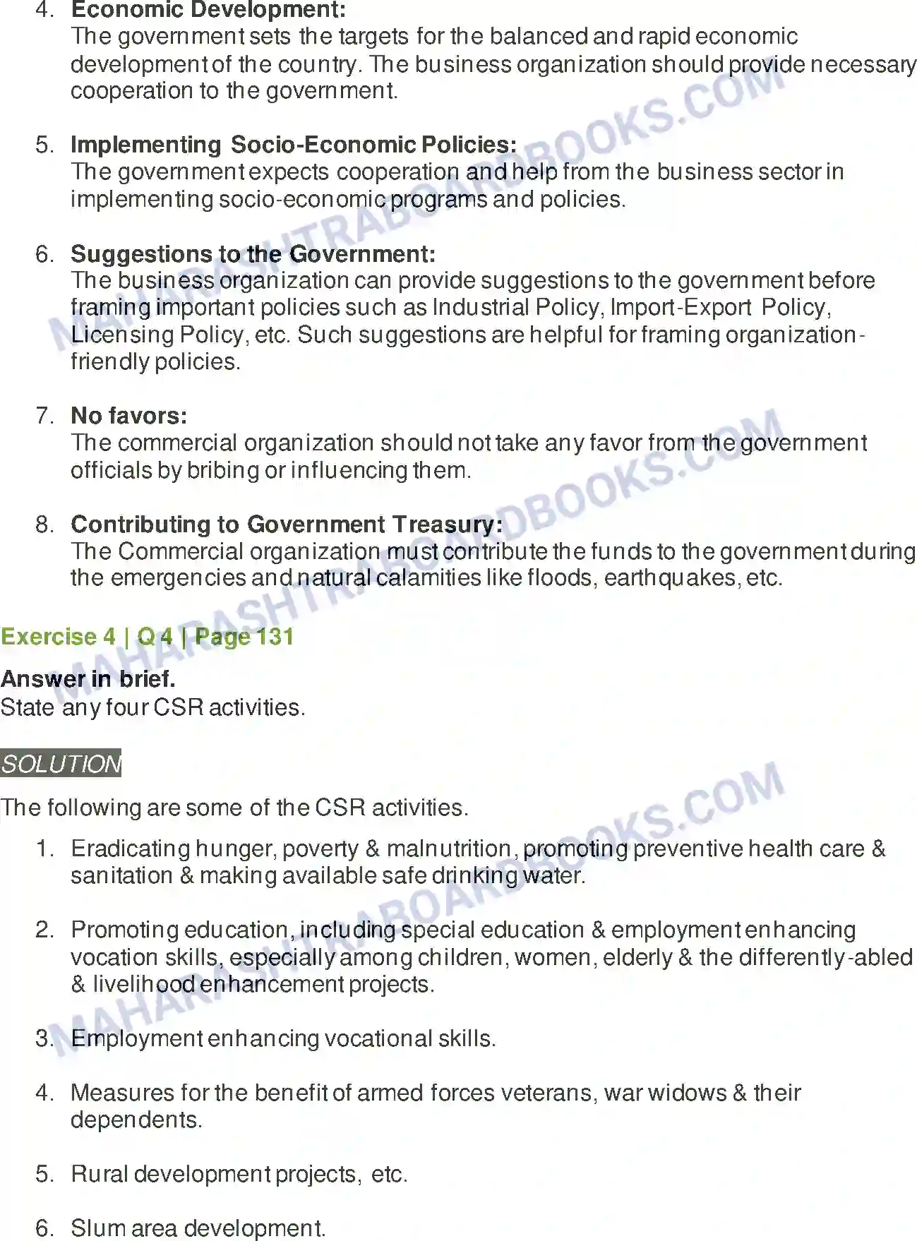 Maharashtra Board Solution Class-12 Organisation+of+Commerce+&+Management Social Responsibilities of Business Image 18