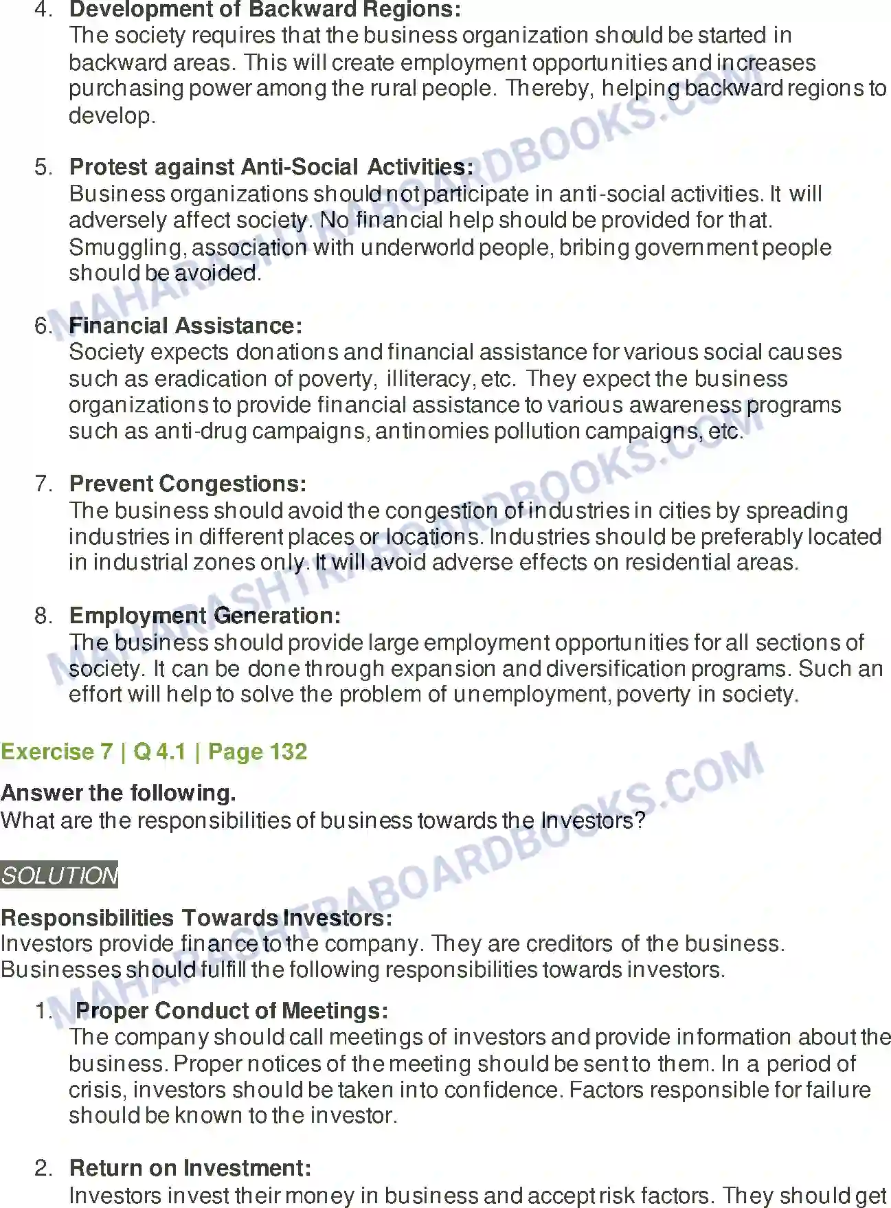 Maharashtra Board Solution Class-12 Organisation+of+Commerce+&+Management Social Responsibilities of Business Image 33