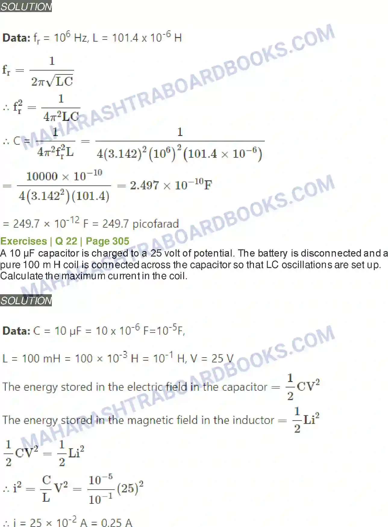 Maharashtra Board Solution Class-12 Physics AC Circuits Image 23