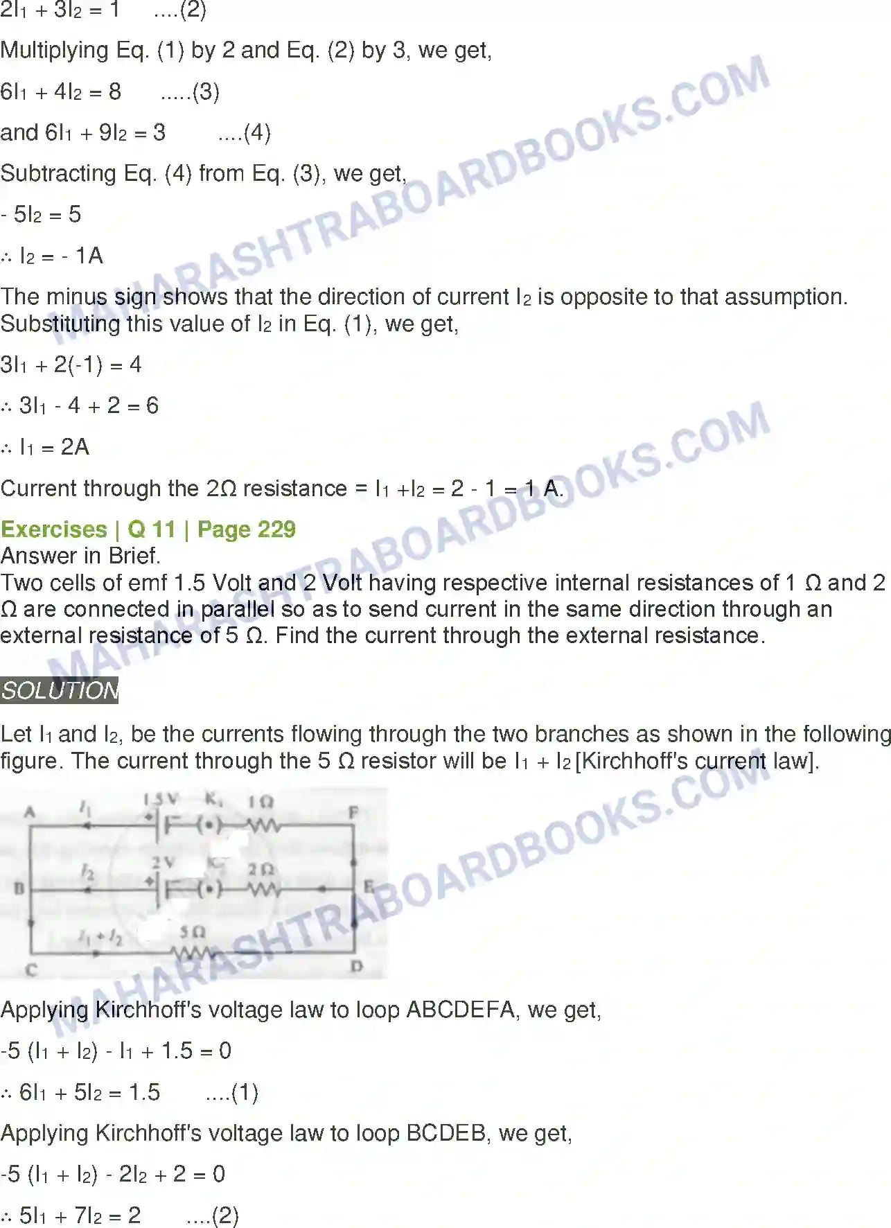 Maharashtra Board Solution Class-12 Physics Current Electricity Image 16