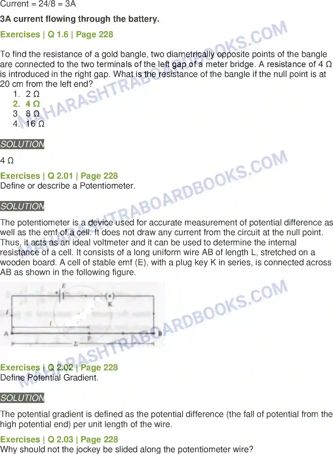 Maharashtra Board Solution Class-12 Physics Current Electricity Image 3