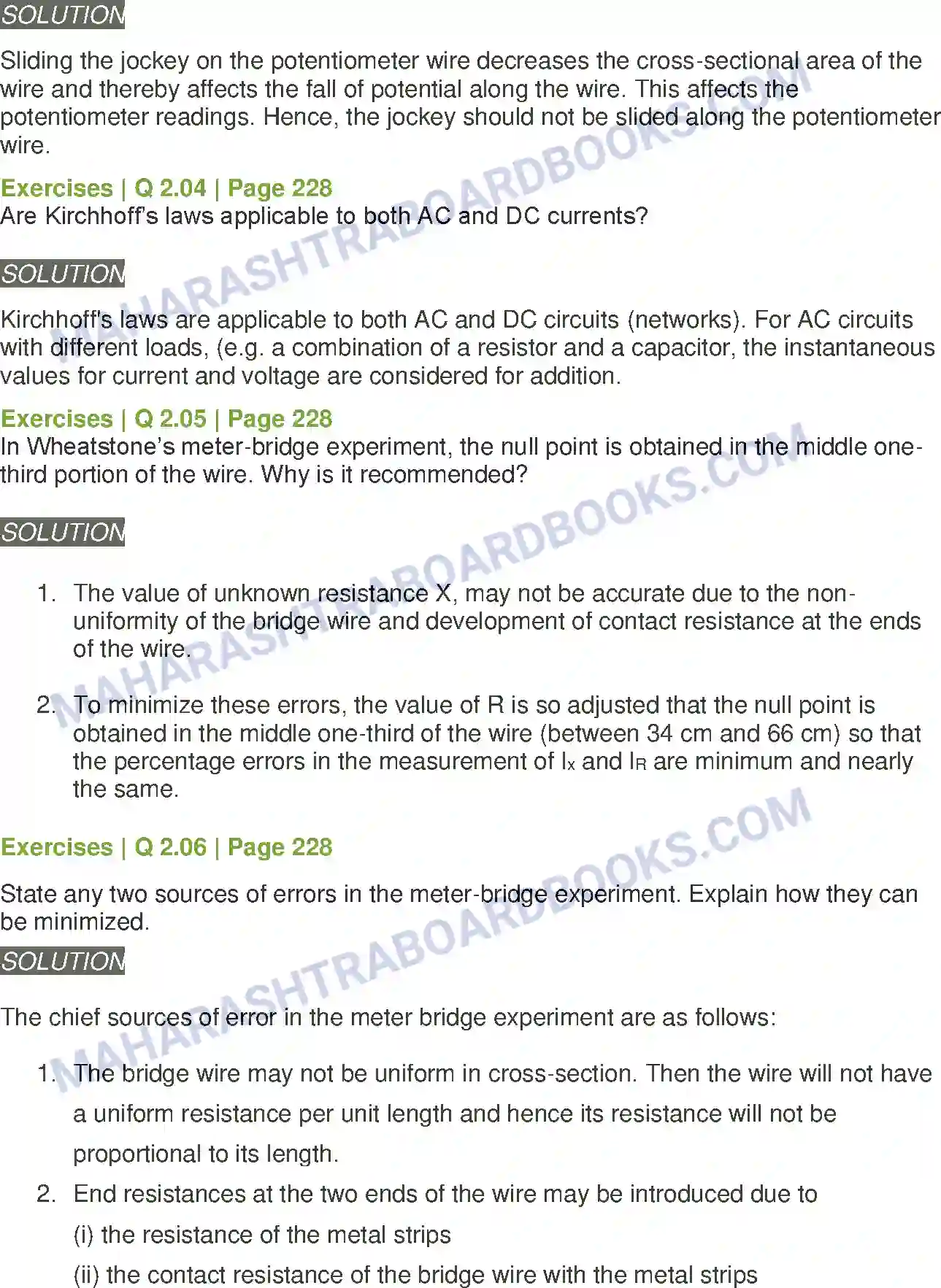Maharashtra Board Solution Class-12 Physics Current Electricity Image 4