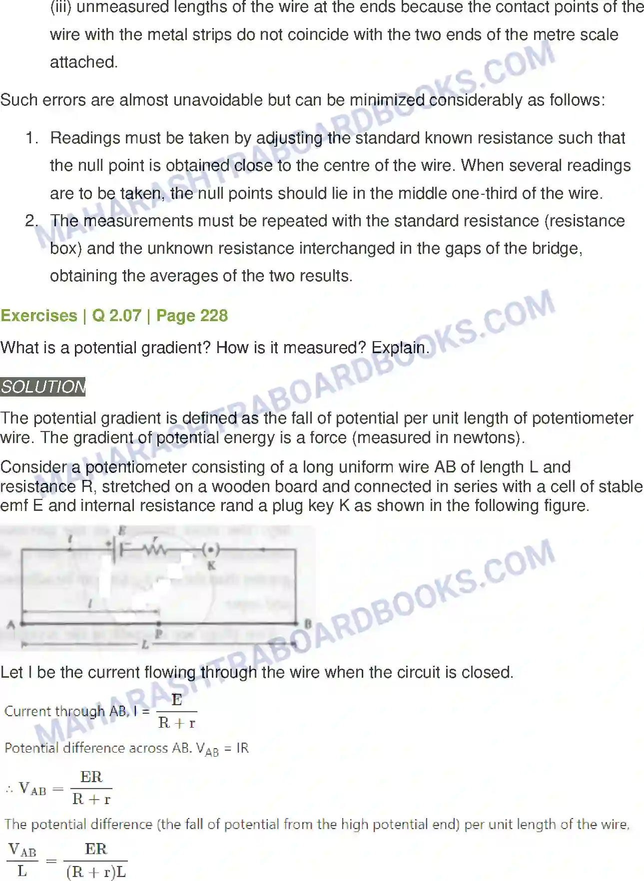Maharashtra Board Solution Class-12 Physics Current Electricity Image 5