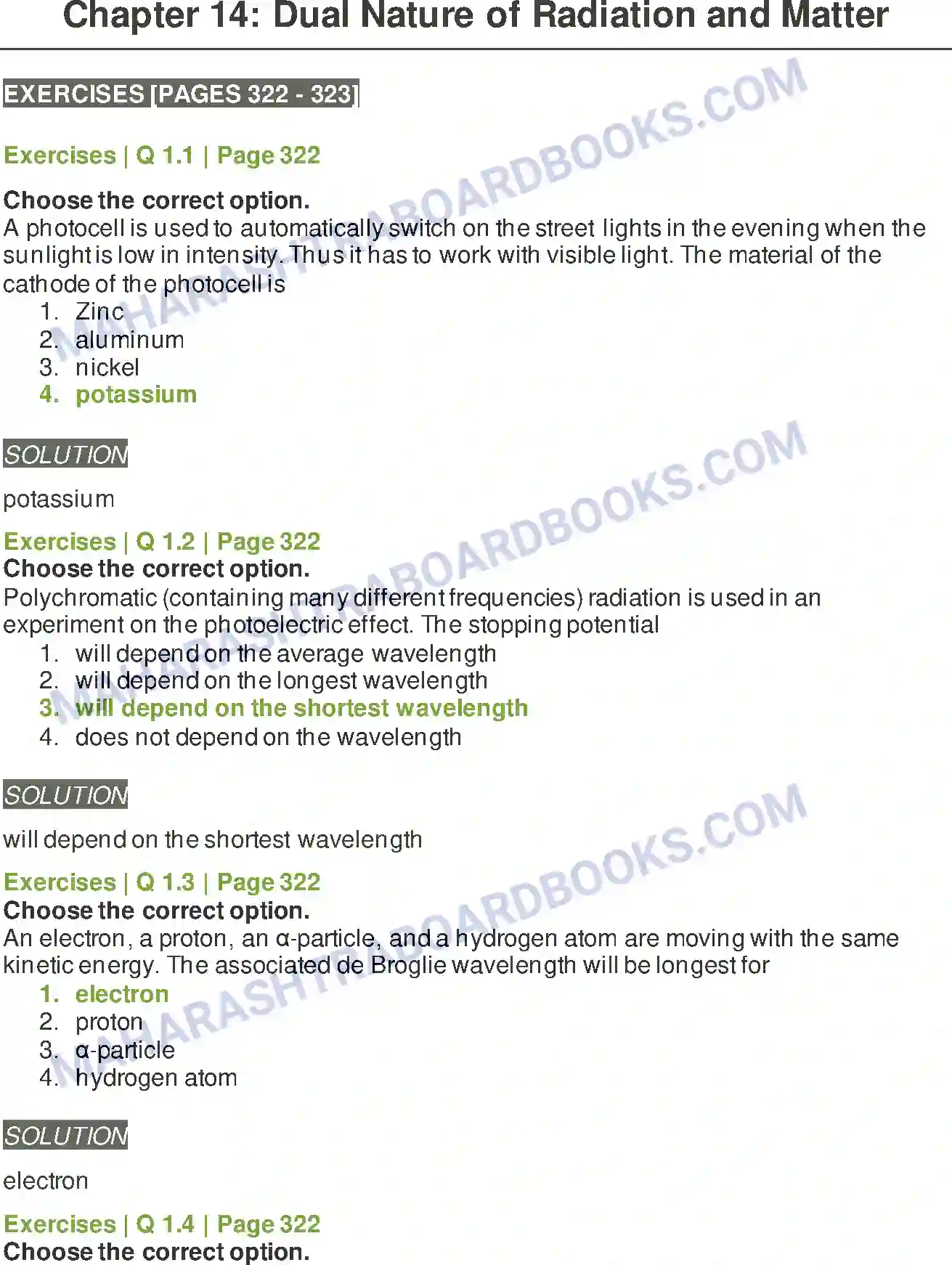 Maharashtra Board Solution class-12 Physics Dual Nature of Radiation and Matter Image 1