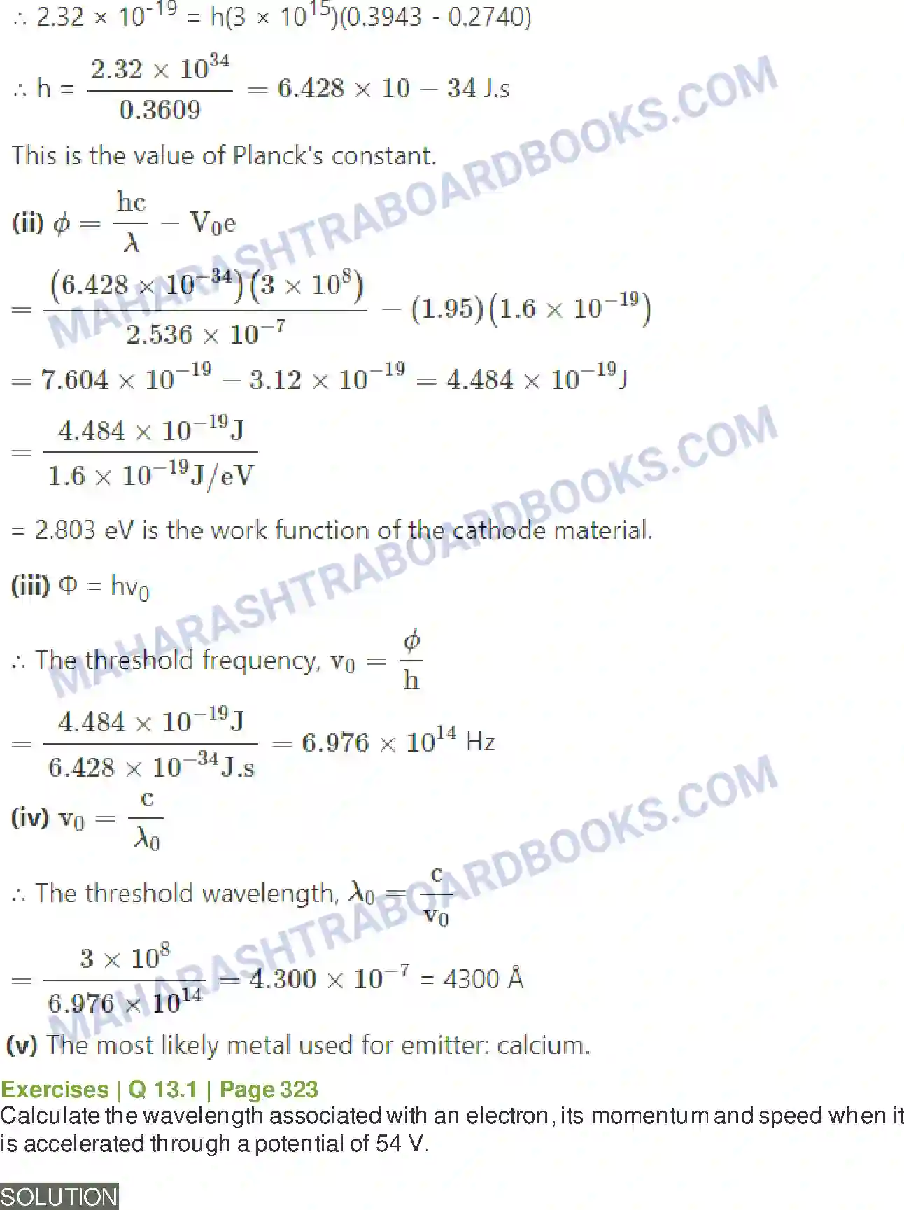 Maharashtra Board Solution class-12 Physics Dual Nature of Radiation and Matter Image 11