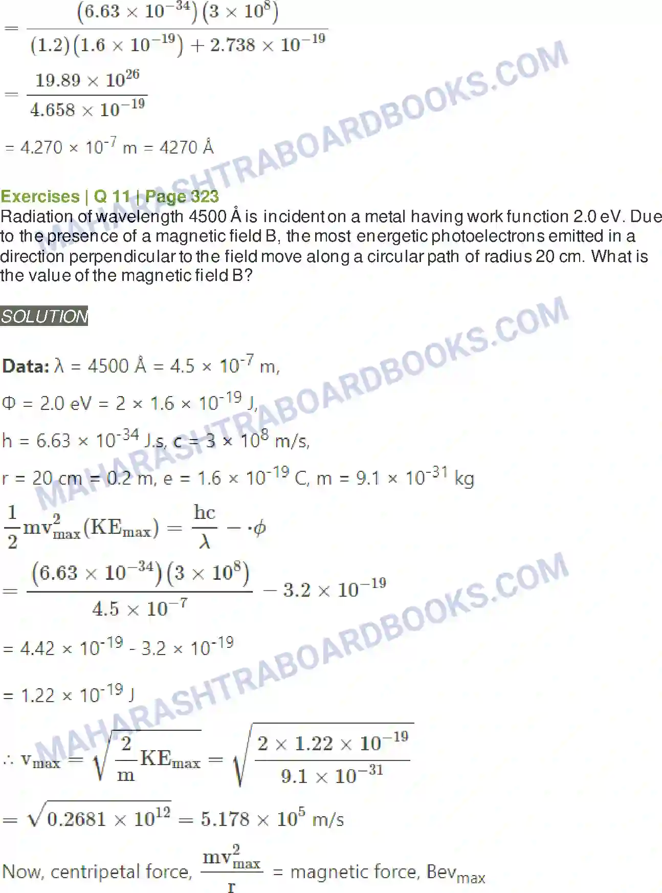 Maharashtra Board Solution class-12 Physics Dual Nature of Radiation and Matter Image 9