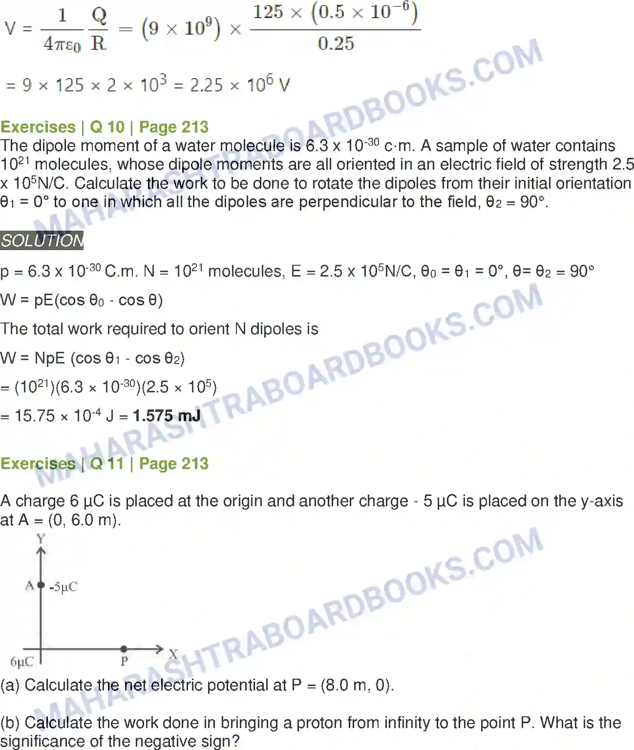 Maharashtra Board Solution class-12 Physics Electrostatics Image 11