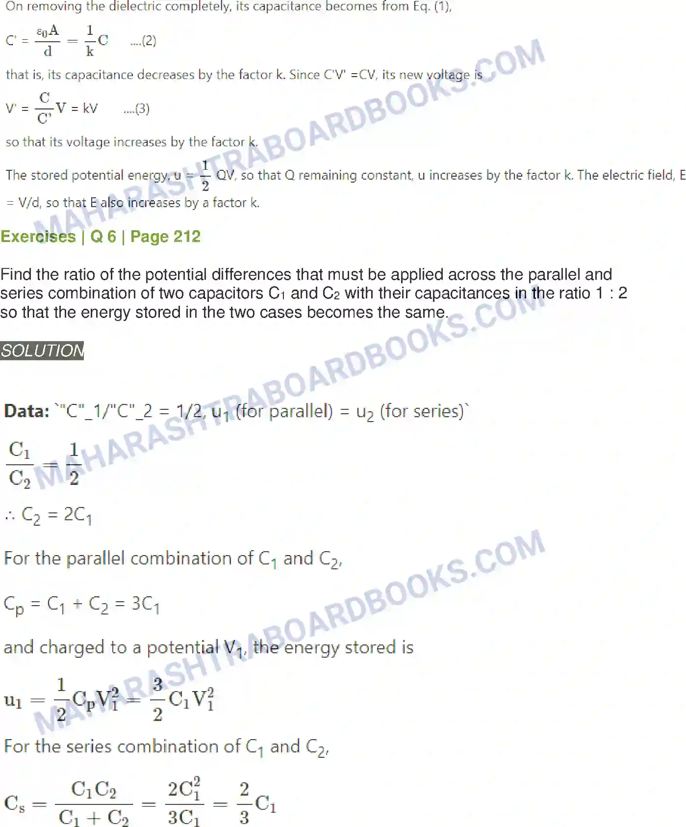 Maharashtra Board Solution class-12 Physics Electrostatics Image 8