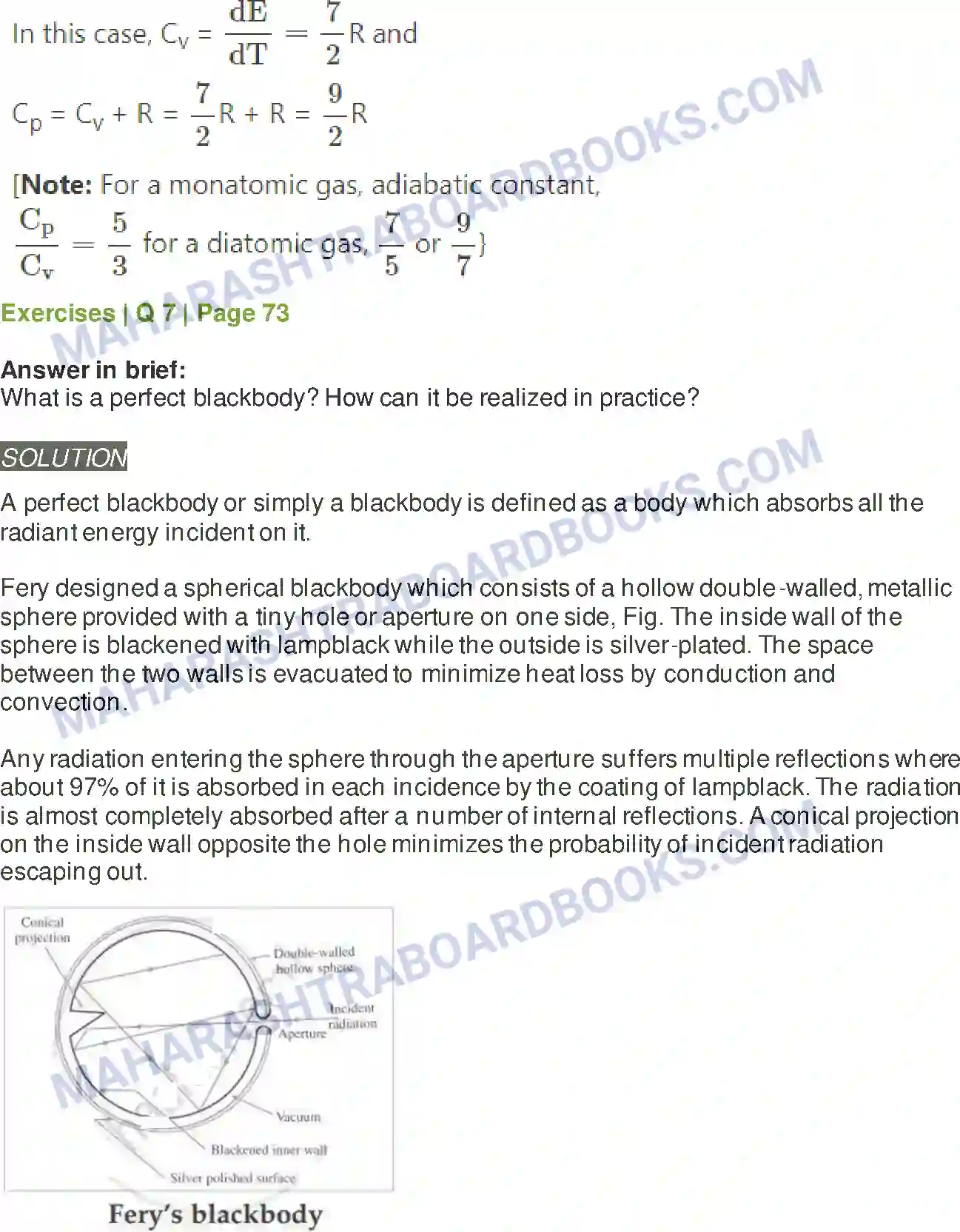 Maharashtra Board Solution class-12 Physics Kinetic Theory of Gases and Radiation Image 7