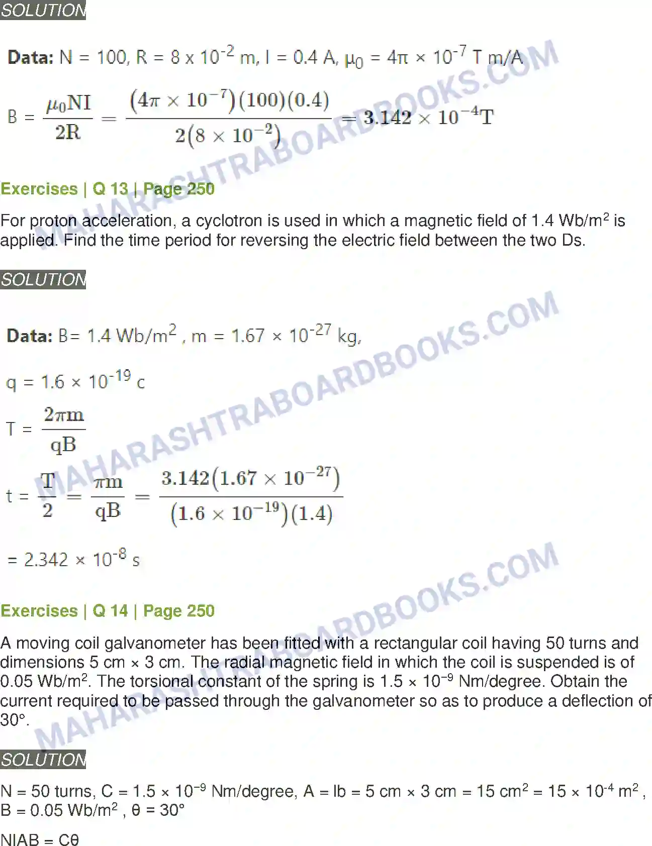 Maharashtra Board Solution class-12 Physics Magnetic Fields due to Electric Current Image 11