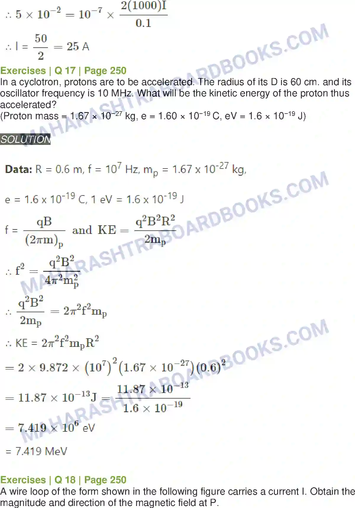 Maharashtra Board Solution class-12 Physics Magnetic Fields due to Electric Current Image 13