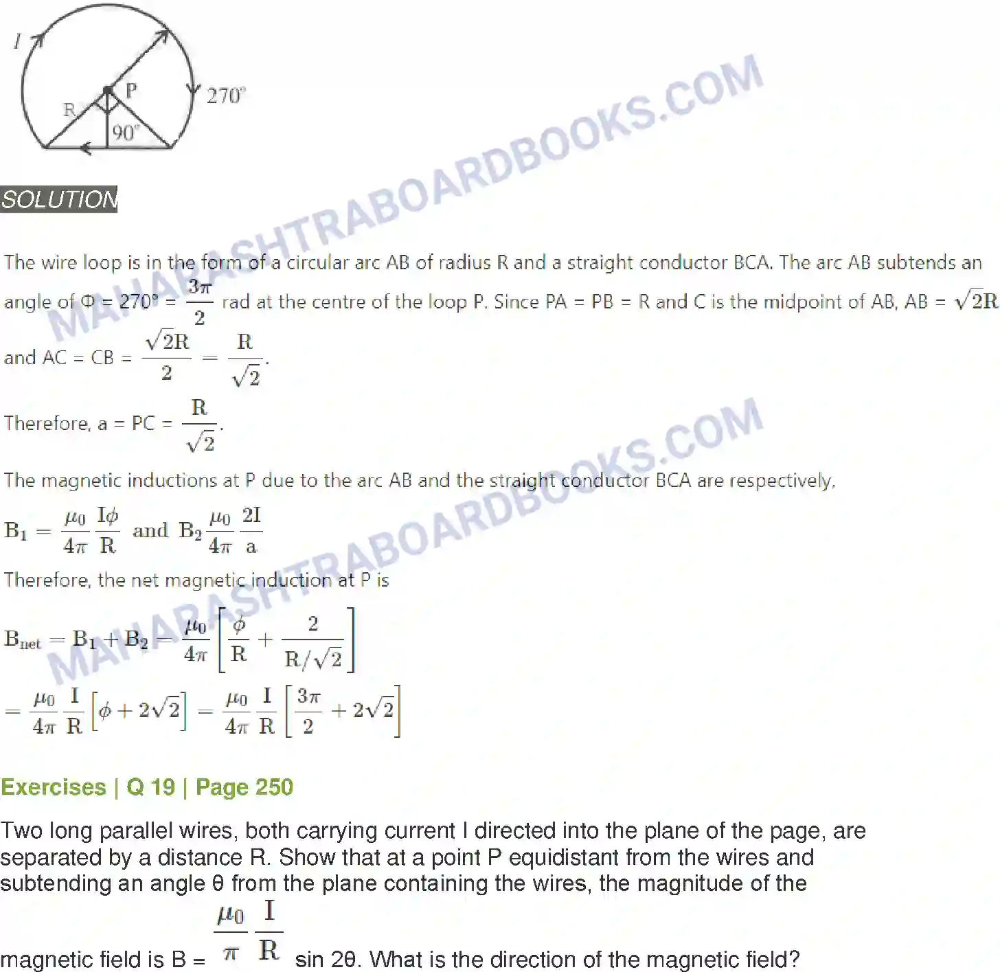 Maharashtra Board Solution class-12 Physics Magnetic Fields due to Electric Current Image 14