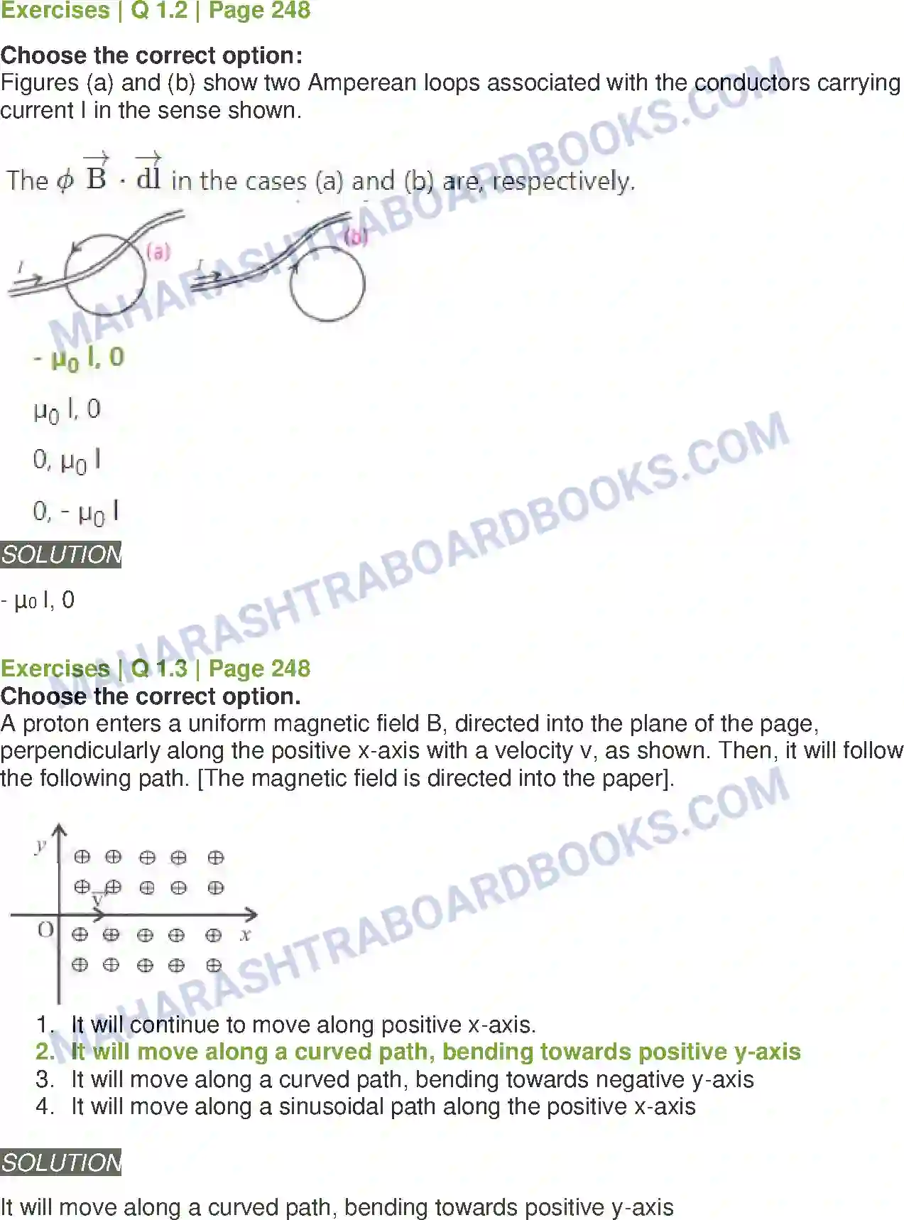 Maharashtra Board Solution class-12 Physics Magnetic Fields due to Electric Current Image 2