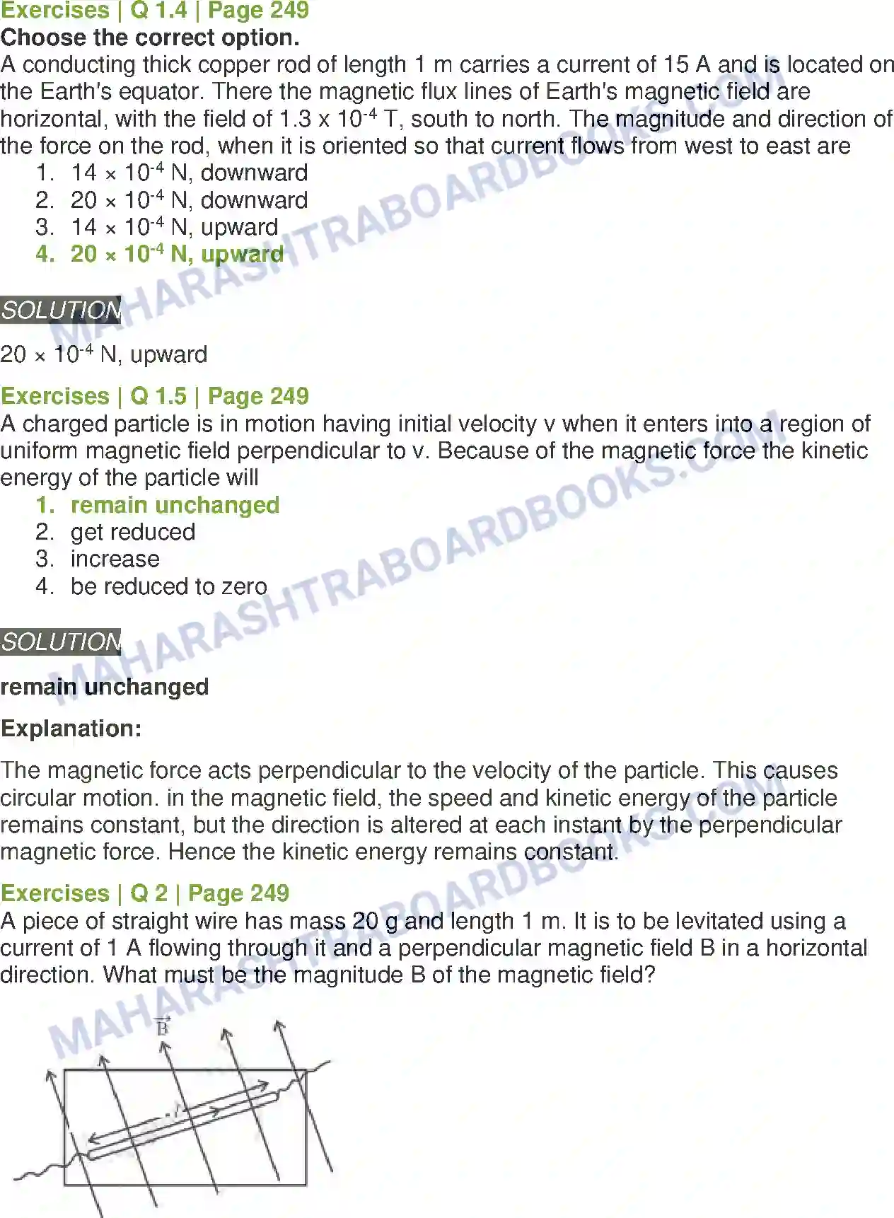 Maharashtra Board Solution class-12 Physics Magnetic Fields due to Electric Current Image 3
