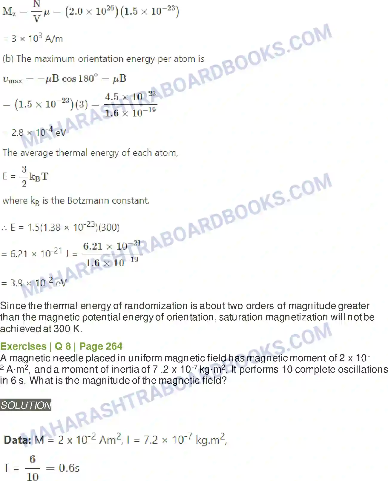 Maharashtra Board Solution class-12 Physics Magnetic Materials Image 11