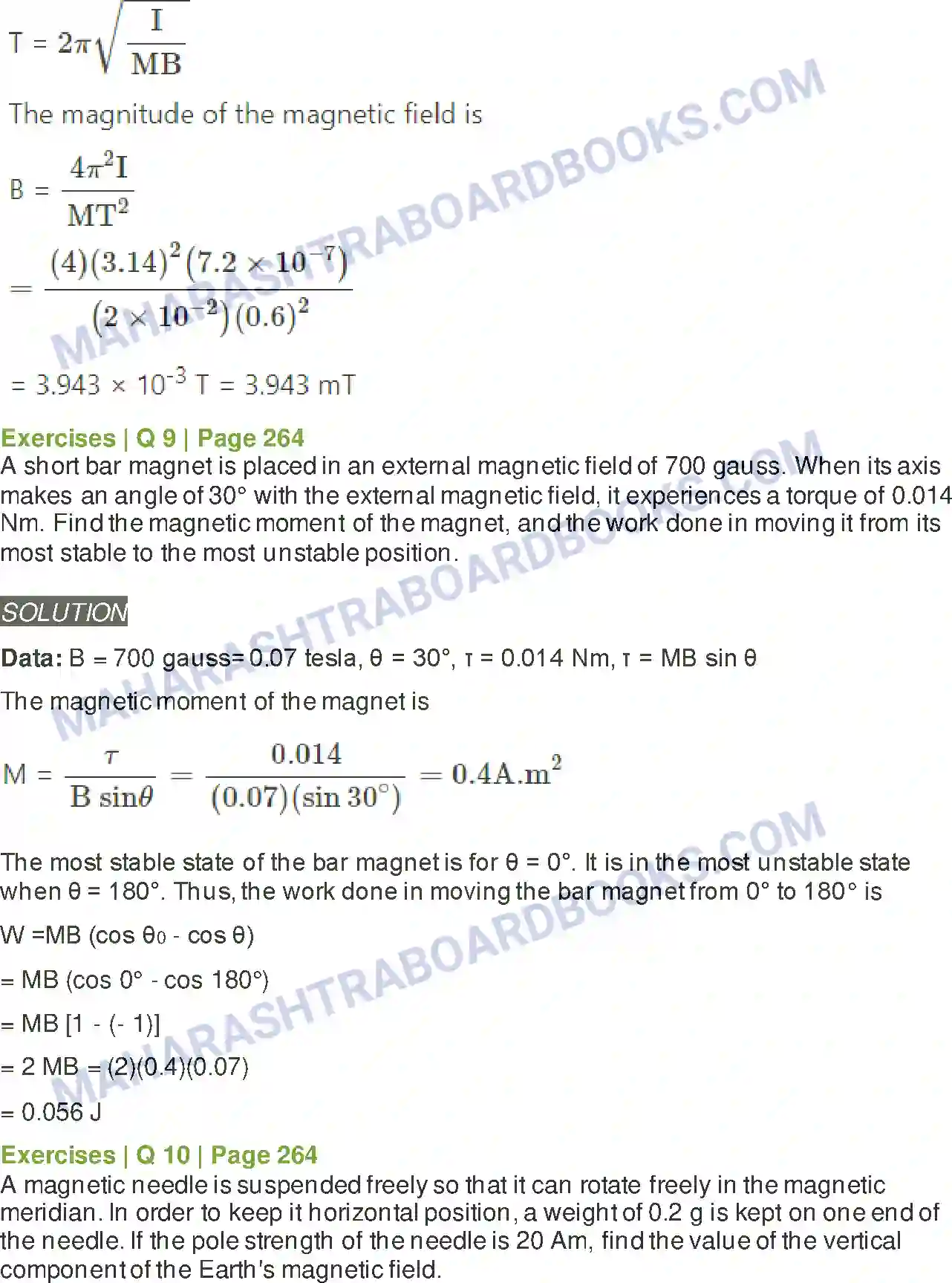 Maharashtra Board Solution class-12 Physics Magnetic Materials Image 12