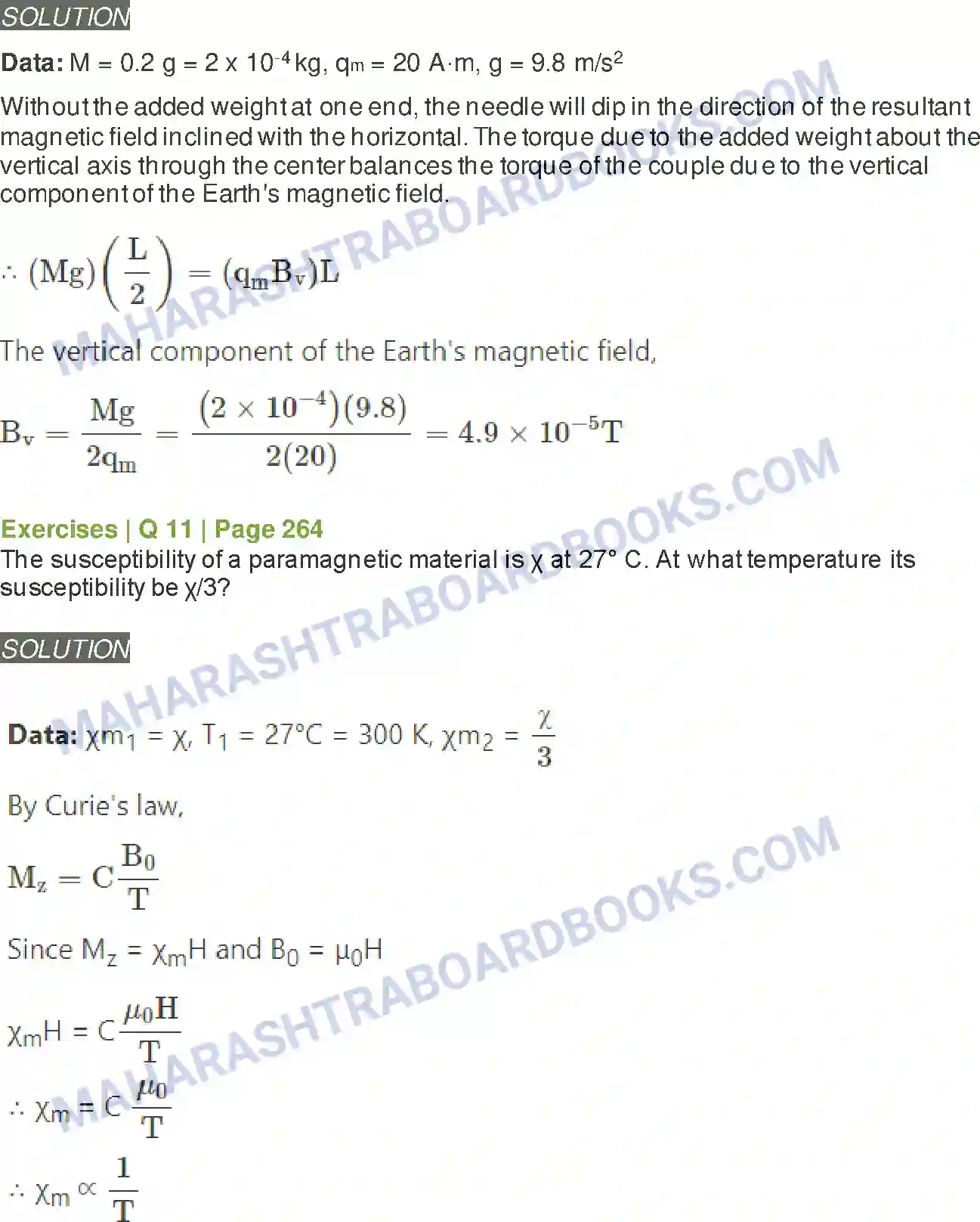 Maharashtra Board Solution class-12 Physics Magnetic Materials Image 13