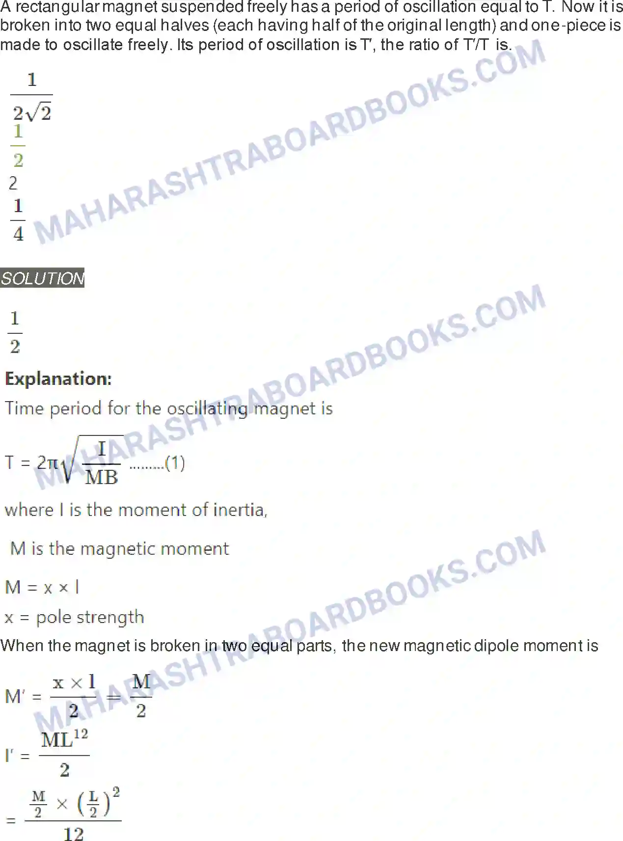 Maharashtra Board Solution class-12 Physics Magnetic Materials Image 2