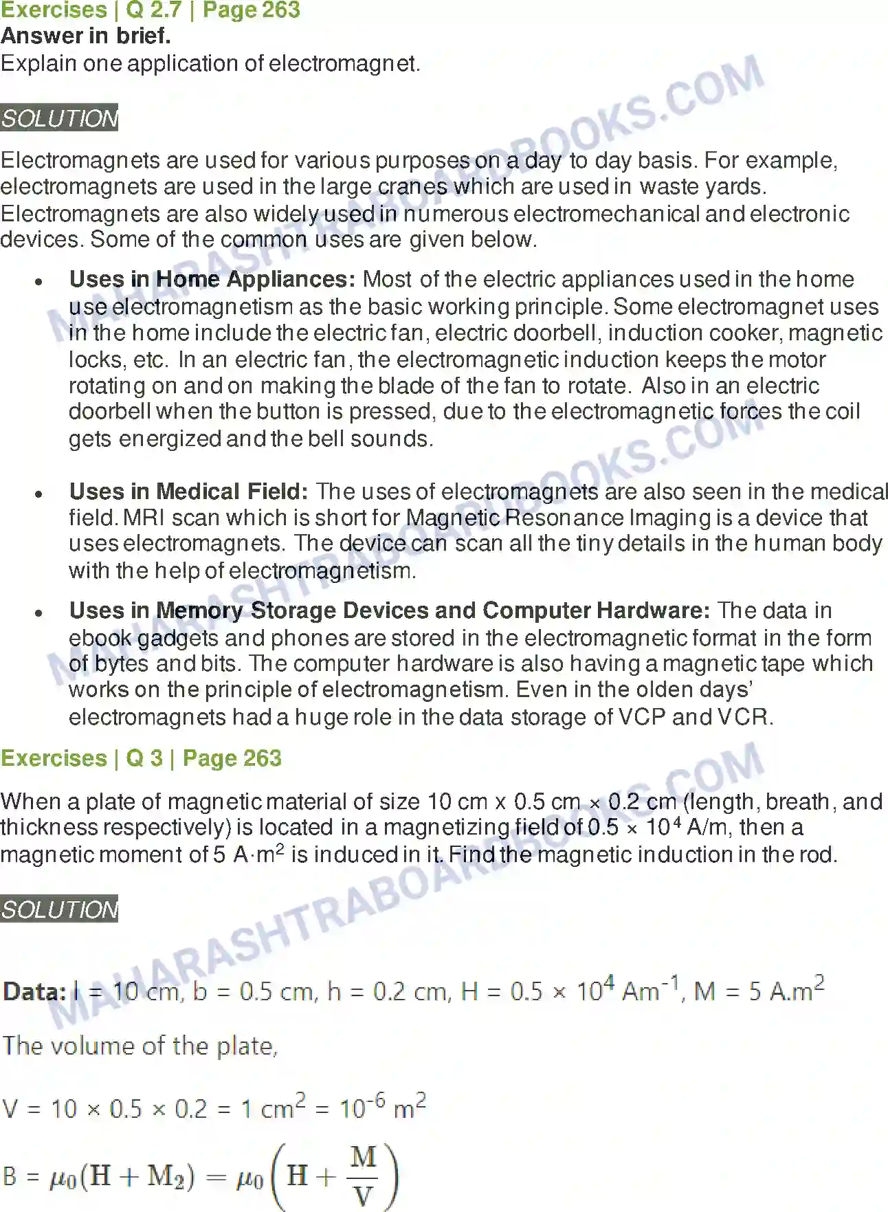 Maharashtra Board Solution class-12 Physics Magnetic Materials Image 7