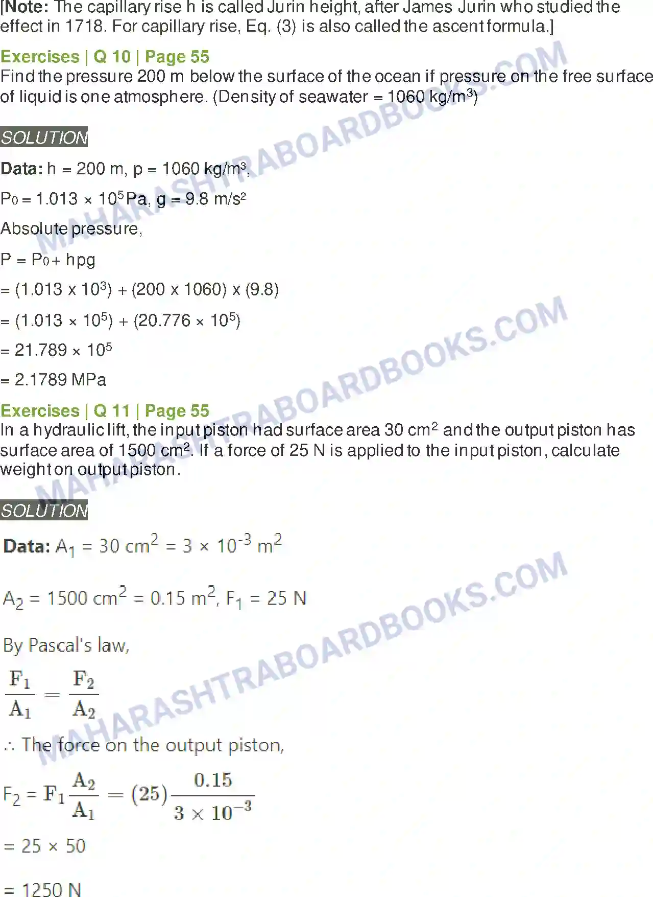 Maharashtra Board Solution class-12 Physics Mechanical Properties of Fluids Image 11