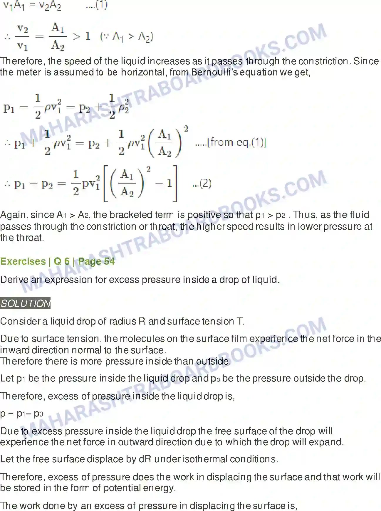 Maharashtra Board Solution class-12 Physics Mechanical Properties of Fluids Image 6