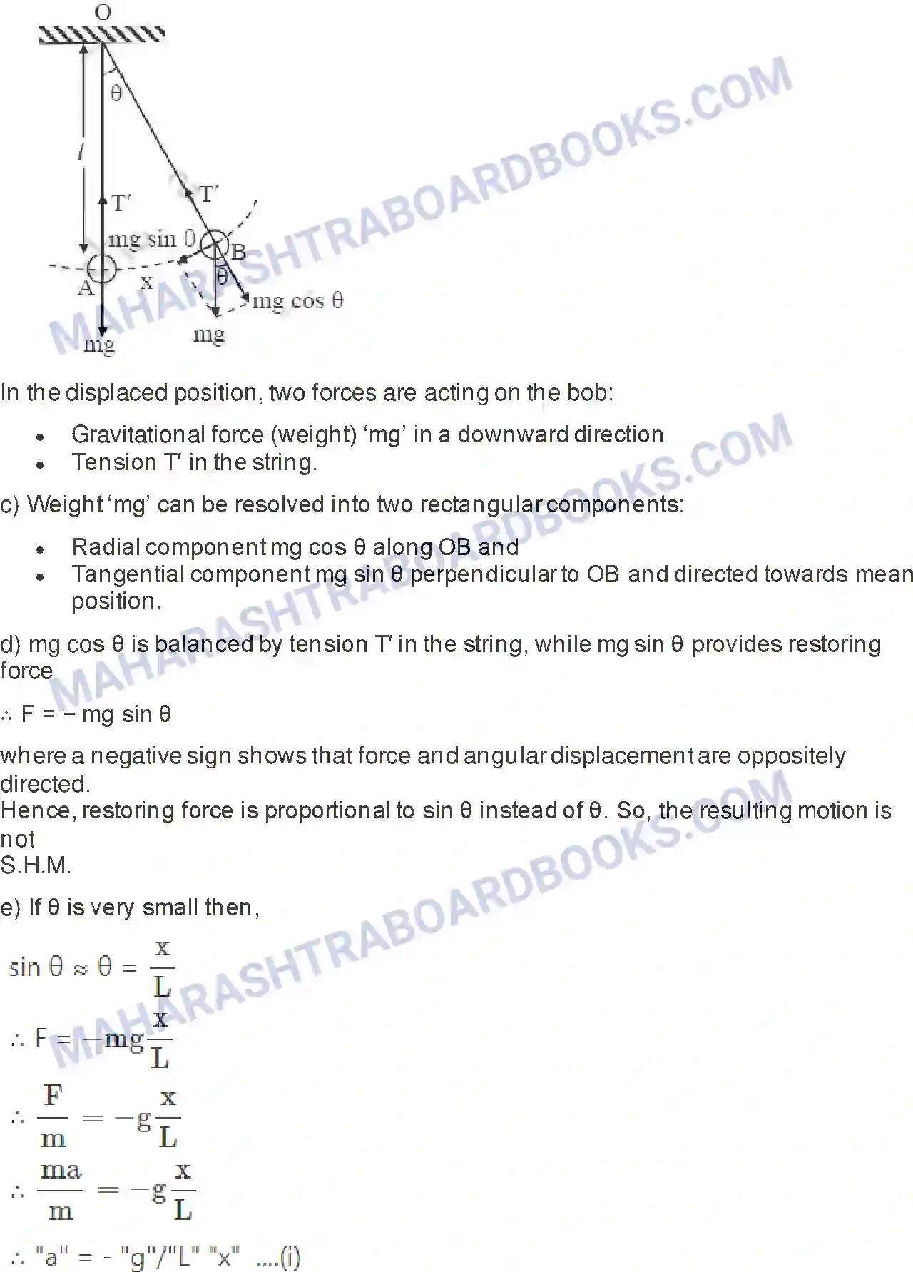 Maharashtra Board Solution Class-12 Physics Oscillations Image 14