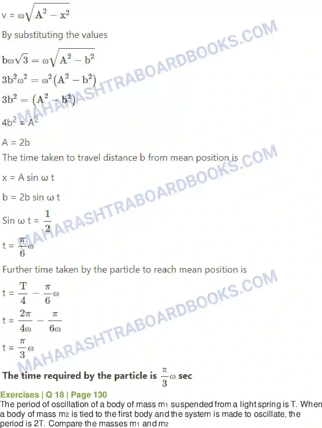 Maharashtra Board Solution Class-12 Physics Oscillations Image 21