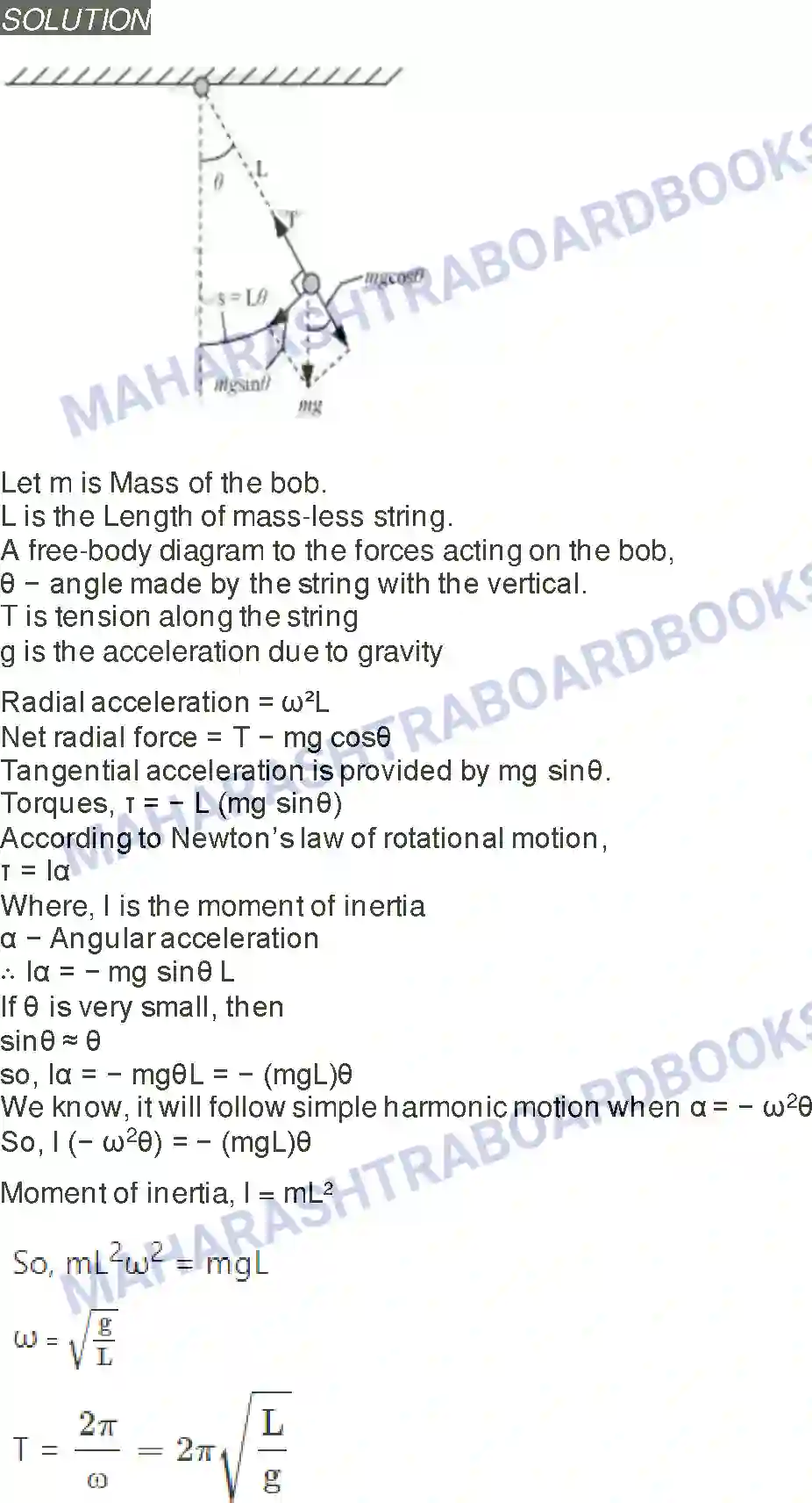 Maharashtra Board Solution Class-12 Physics Oscillations Image 5