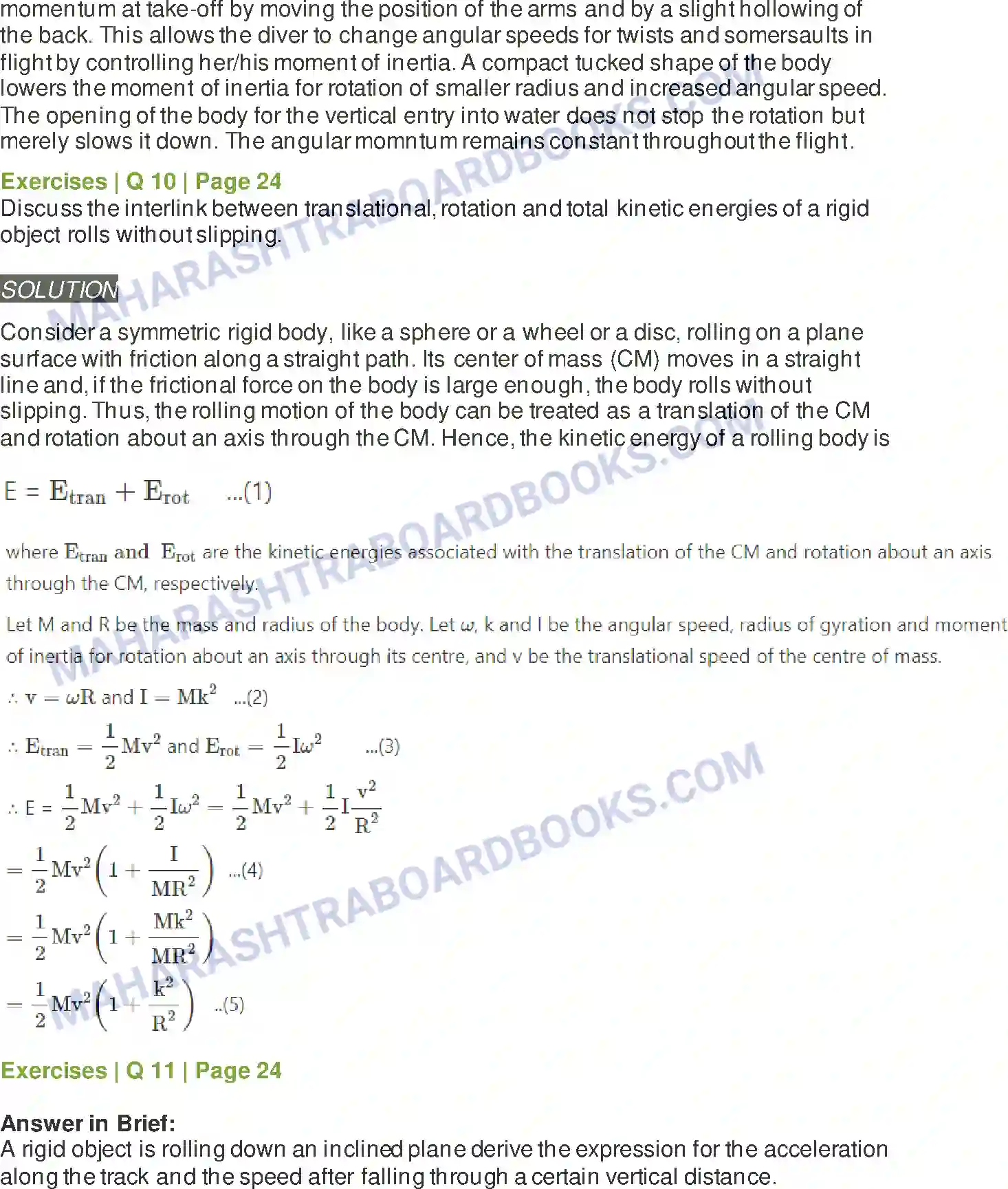 Maharashtra Board Solution class-12 Physics Rotational Dynamics Image 19