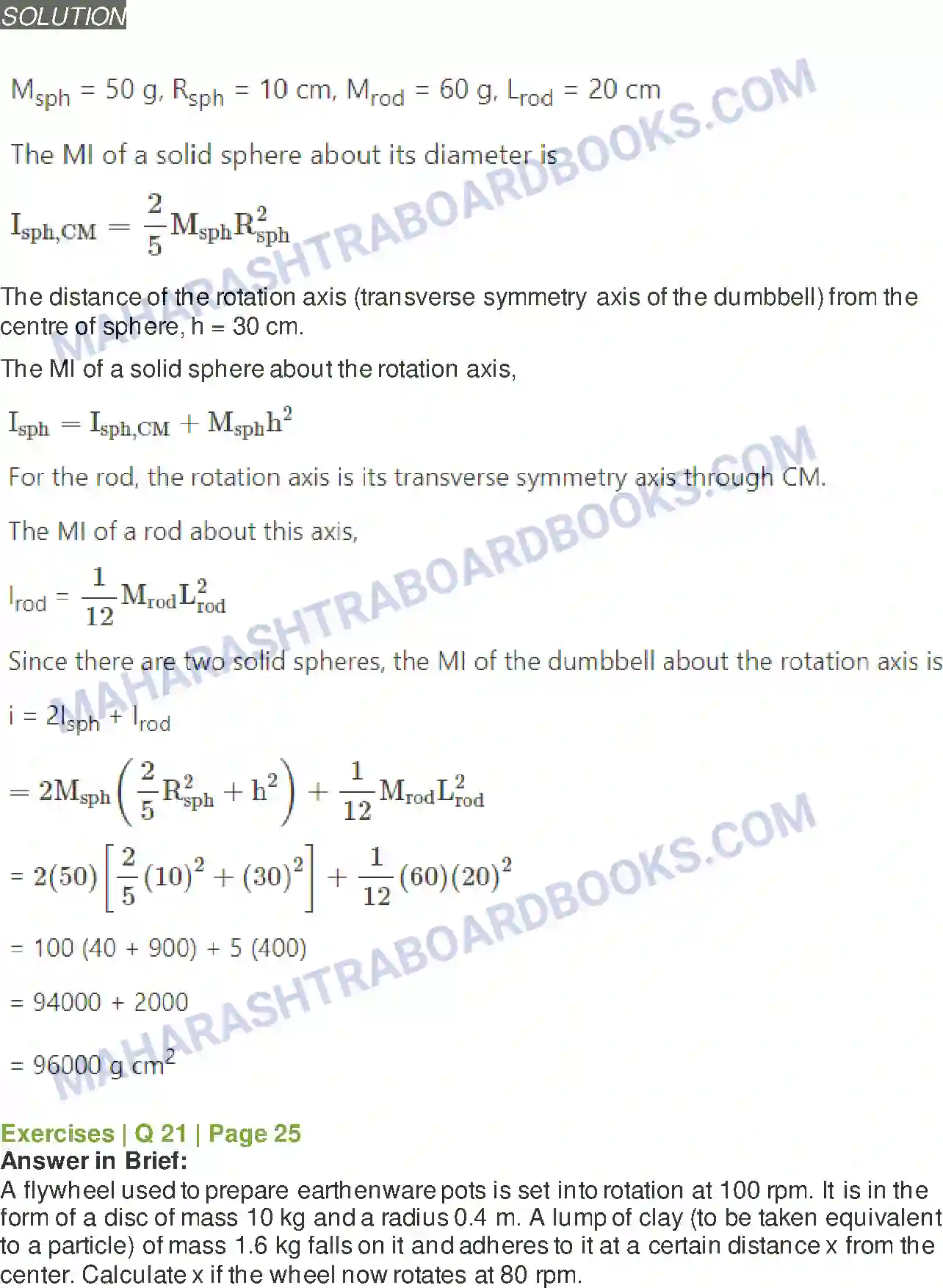 Maharashtra Board Solution class-12 Physics Rotational Dynamics Image 30