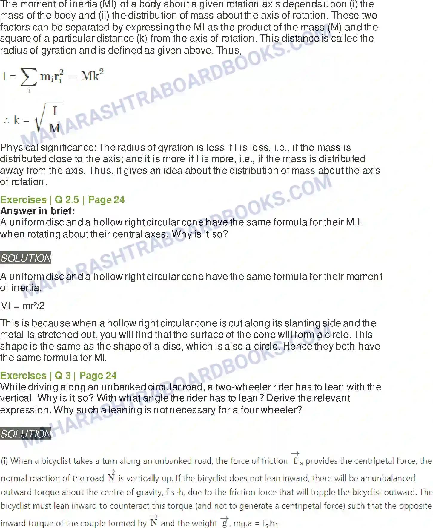 Maharashtra Board Solution class-12 Physics Rotational Dynamics Image 5